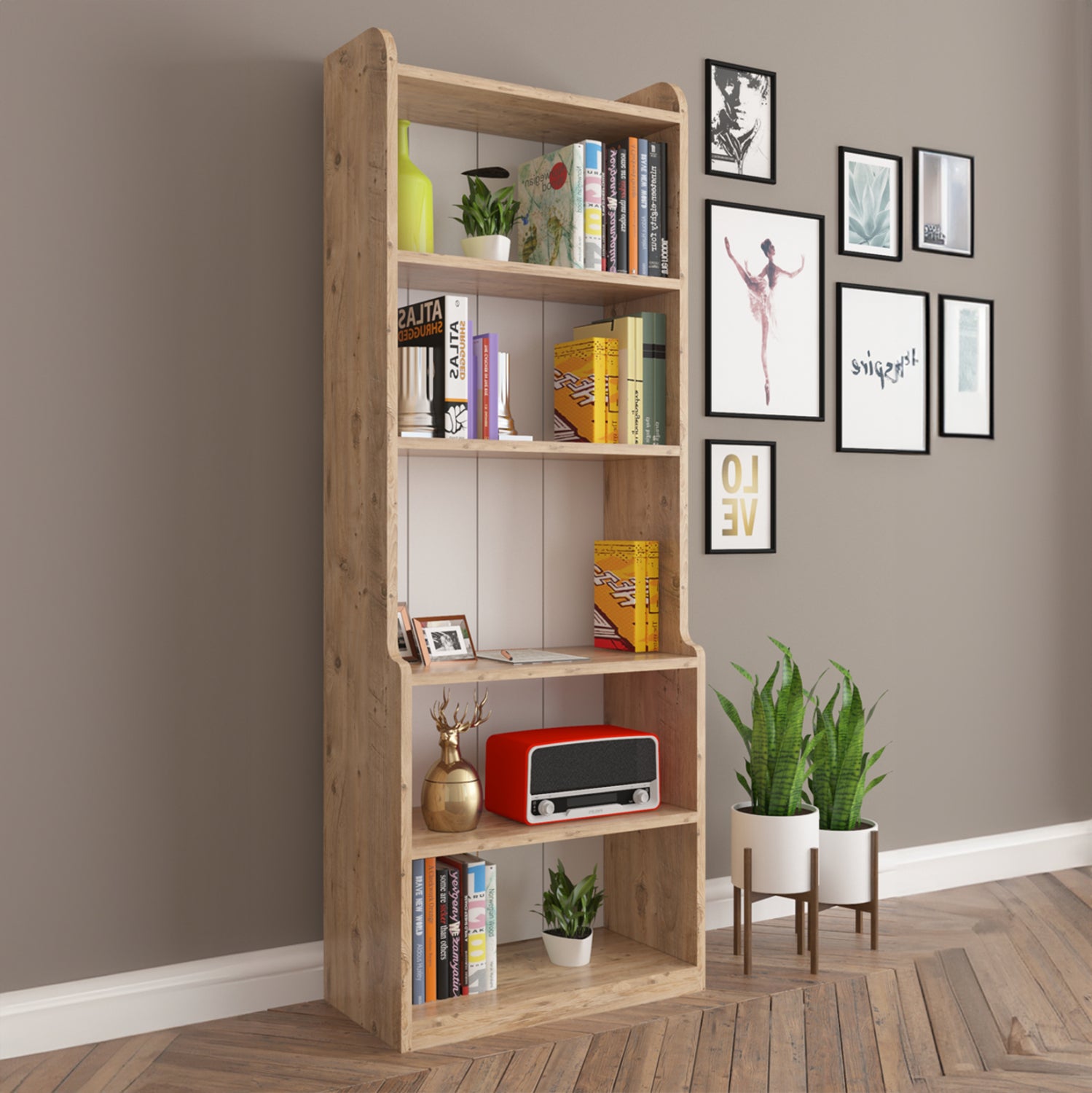 Библиотека NEAT цвят естествен  60x30x180см