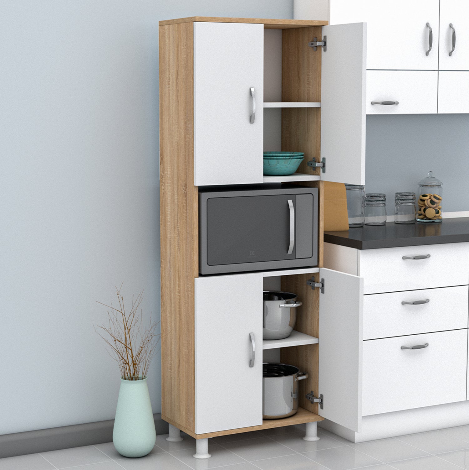 Кухненски мебели/шкафове RAD меламин сонама-бял 56x32x165см