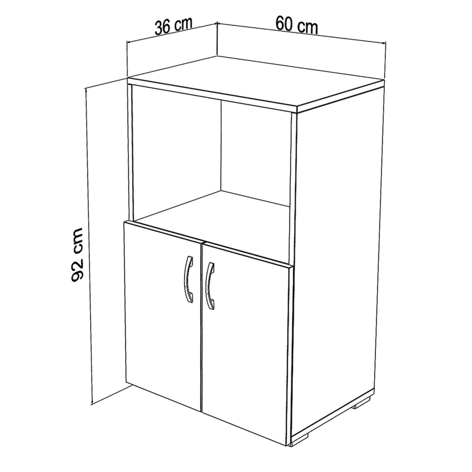 Меламинов кухненски шкаф Nito в естествен цвят 60x36x92cm