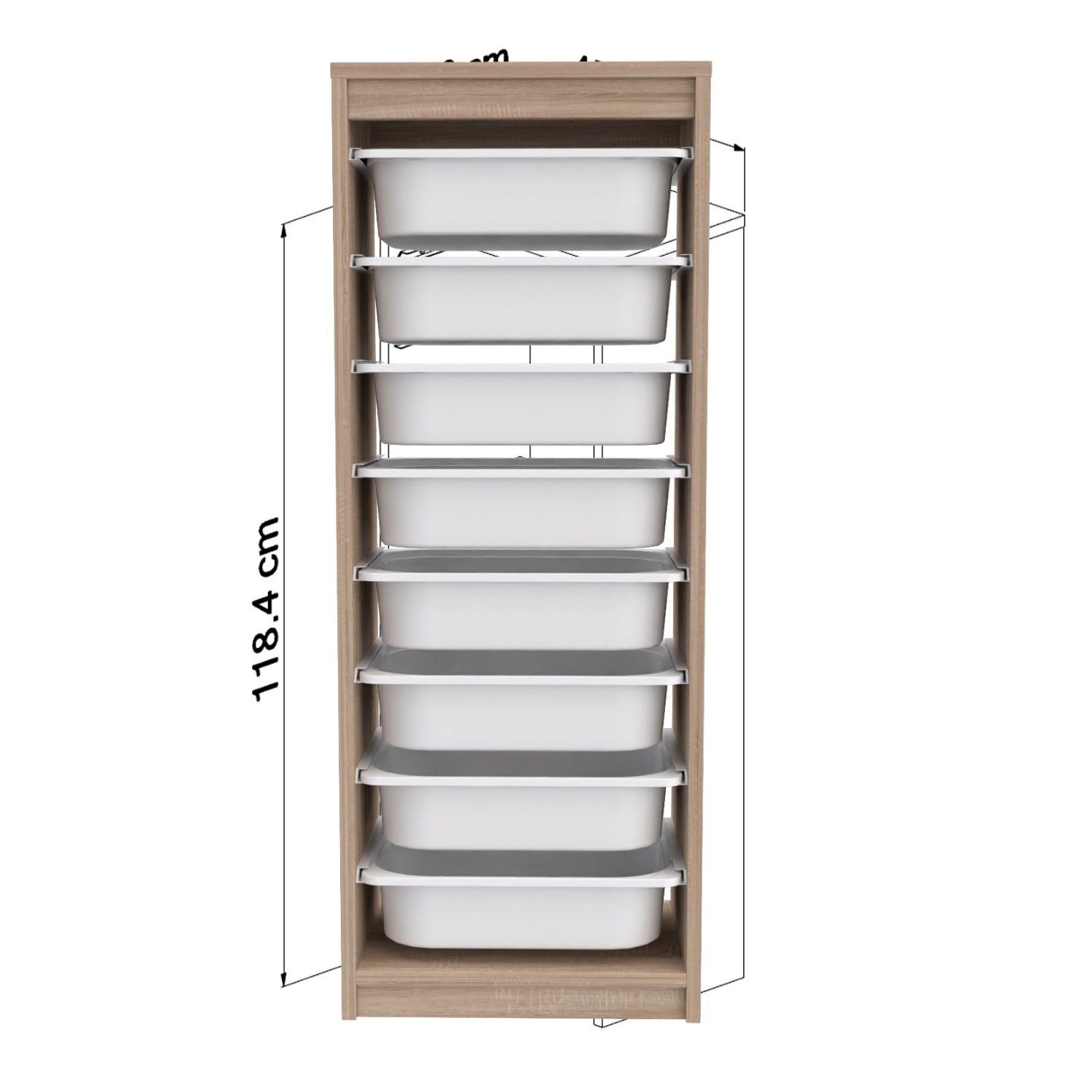 Етажерка SANI цвят сонама 45,5x29,6x118,5