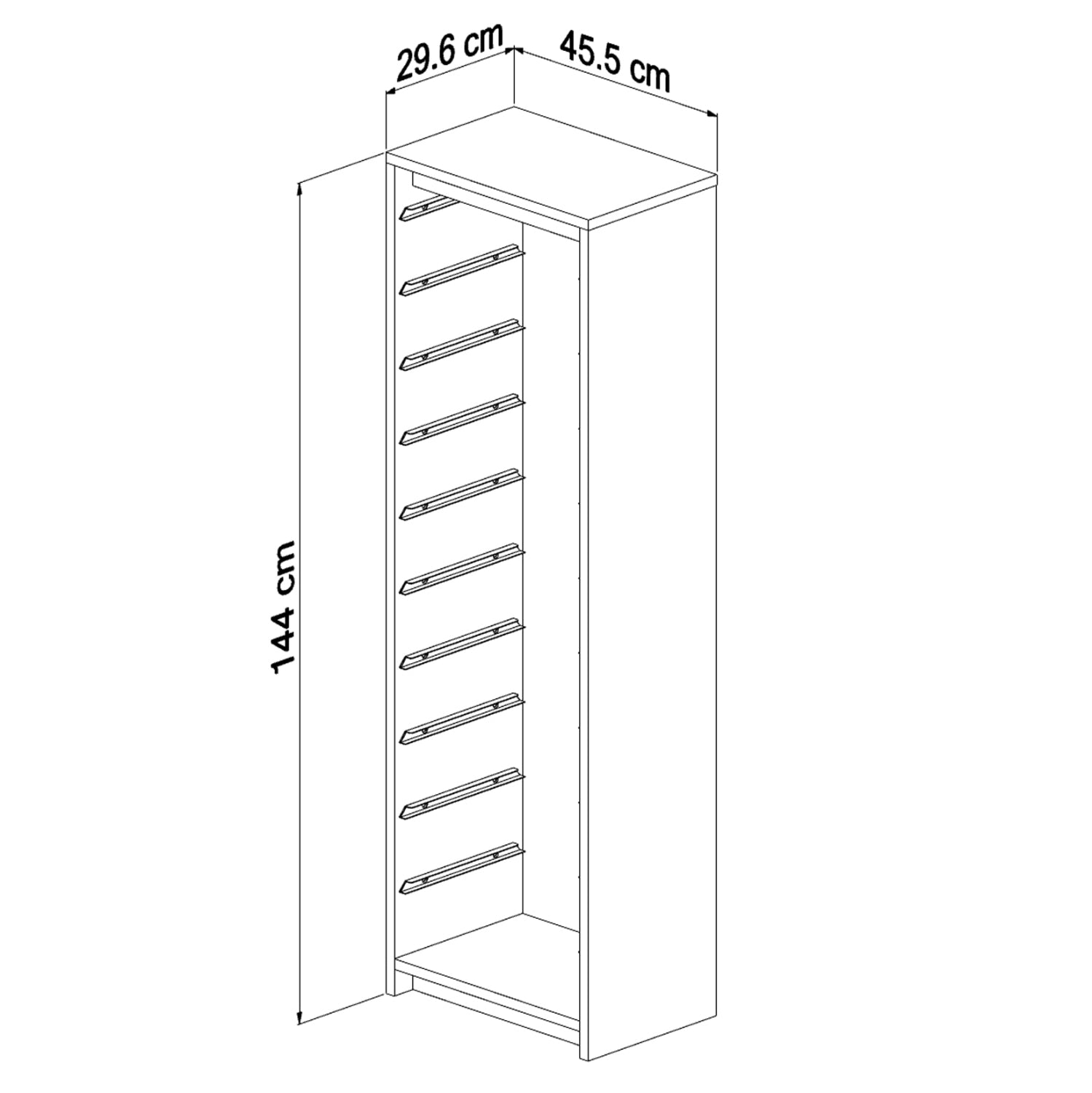 Скрин с чекмеджета Sani меламин sonama-бяло pe 45,5x29,6x144см