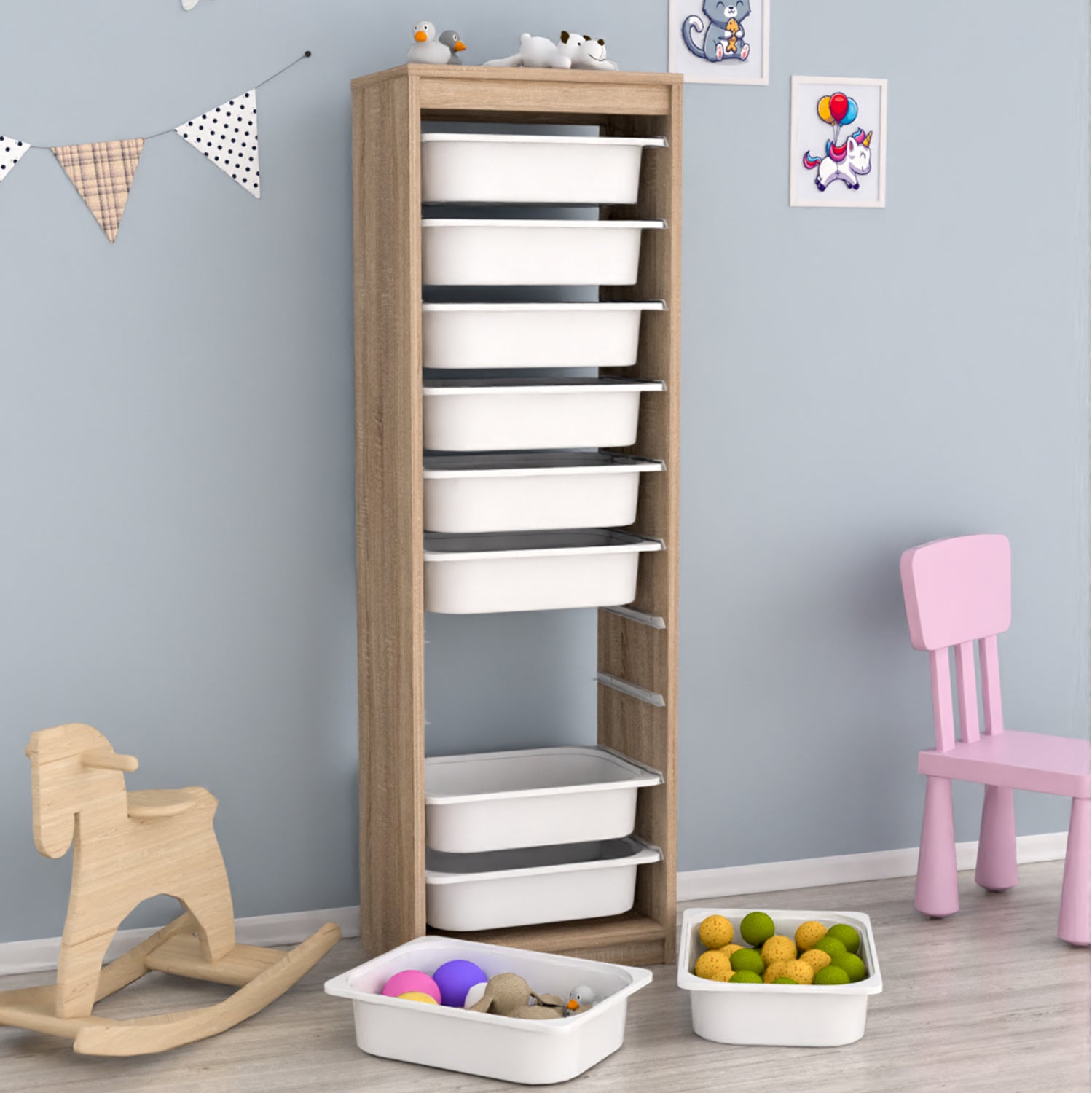 Скрин с чекмеджета Sani меламин sonama-бяло pe 45,5x29,6x144см