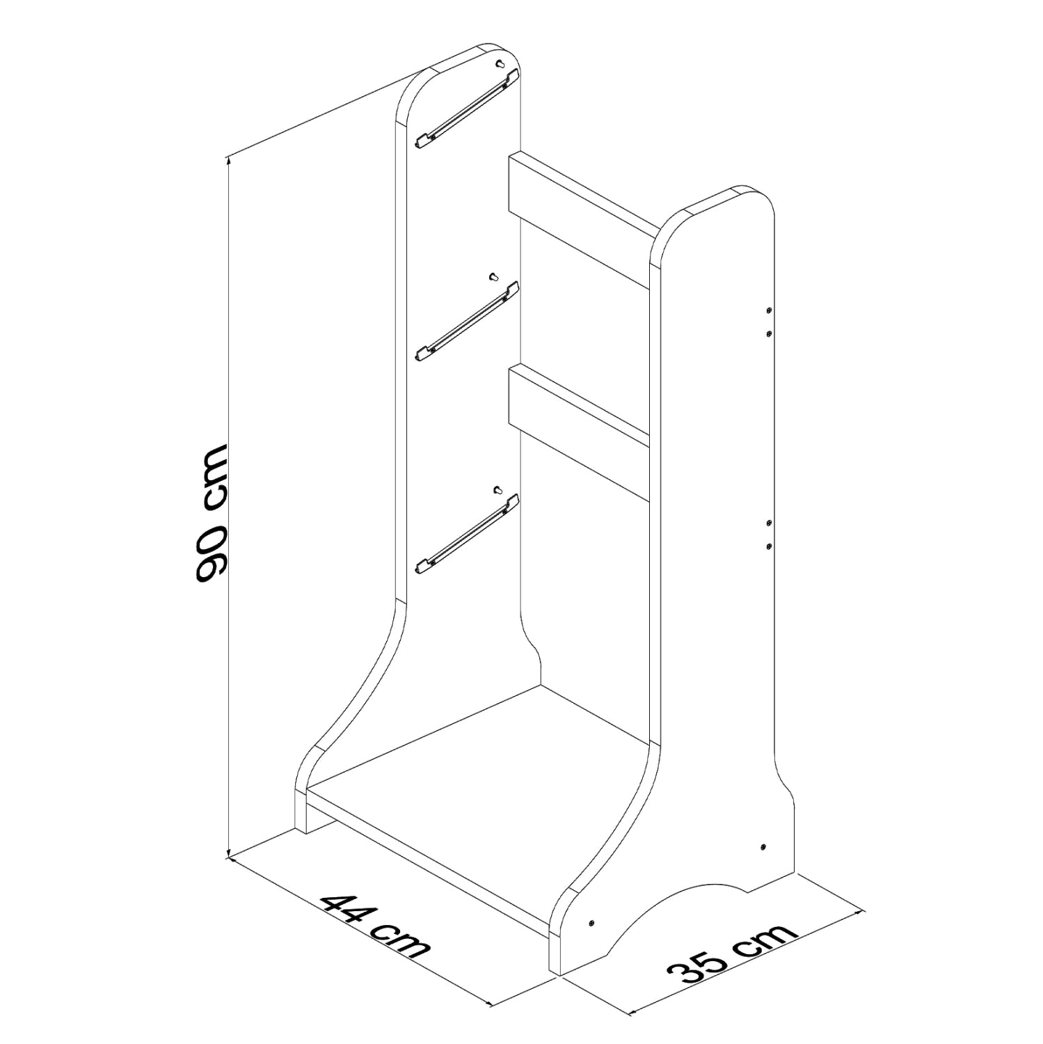 Етажерка Фреди бял цвят 44x35x90