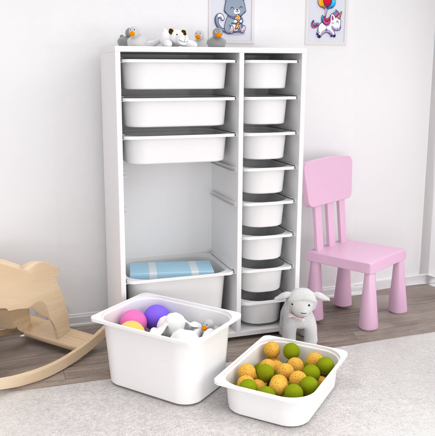 Етажерка  SANI бял цвят 69,5x30x109см