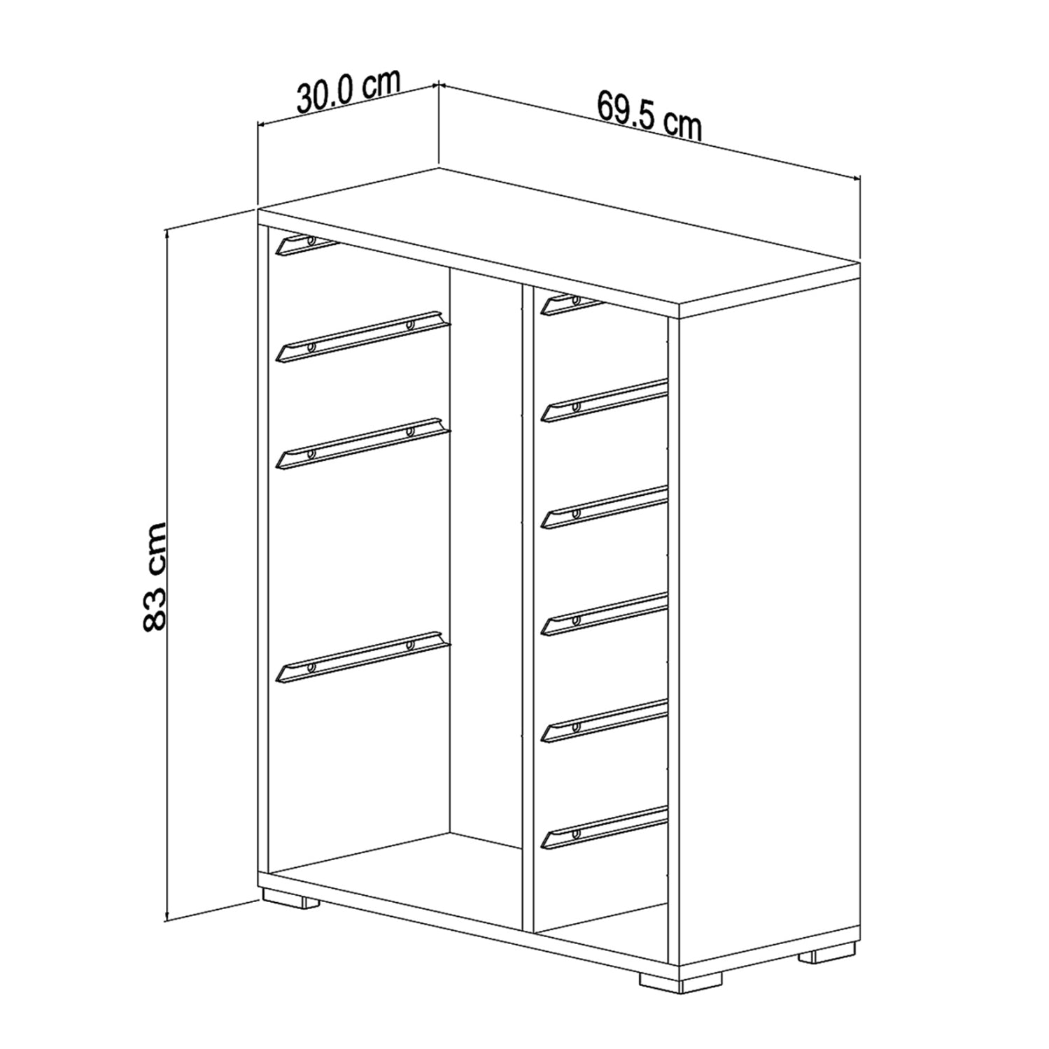 Етажерка SANI  бял цвят 69,5x30x83