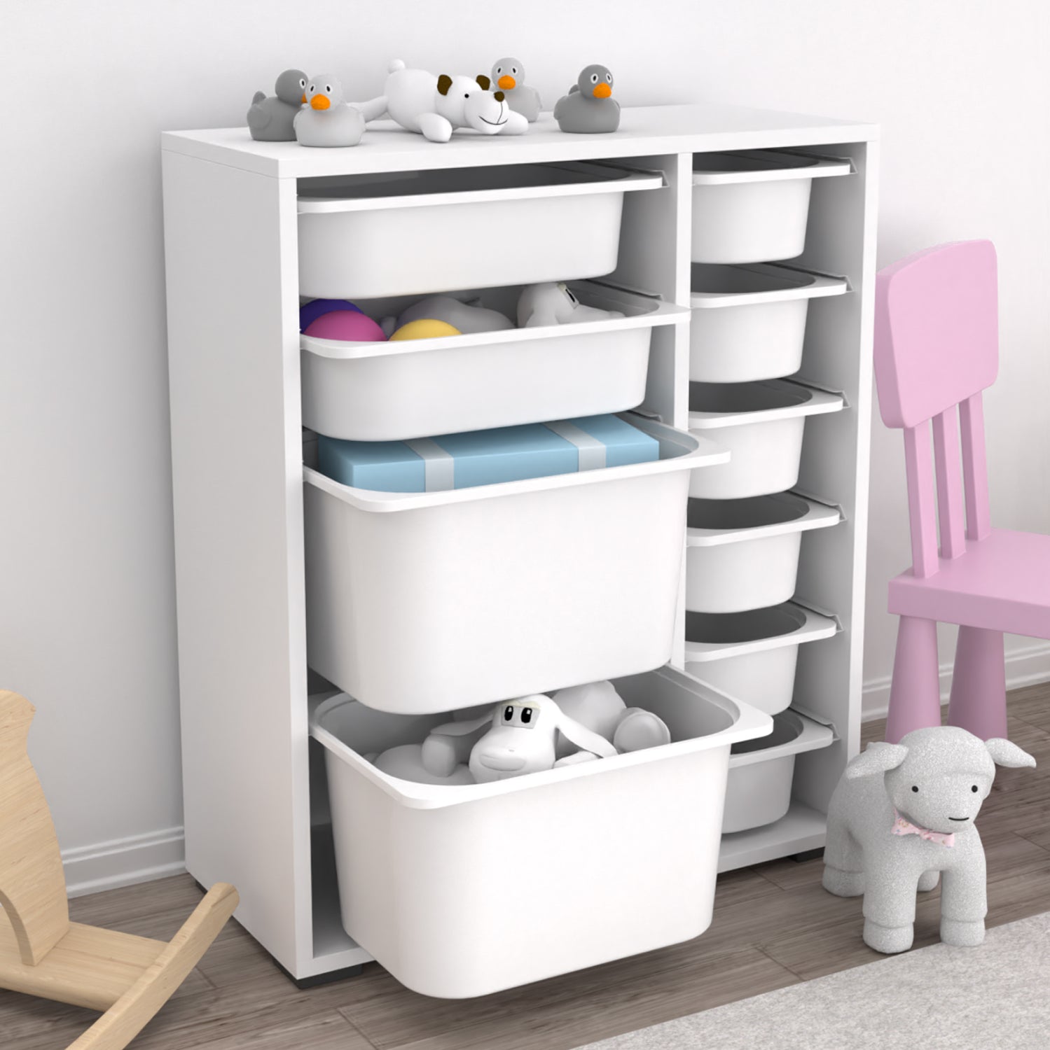 Етажерка SANI  бял цвят 69,5x30x83