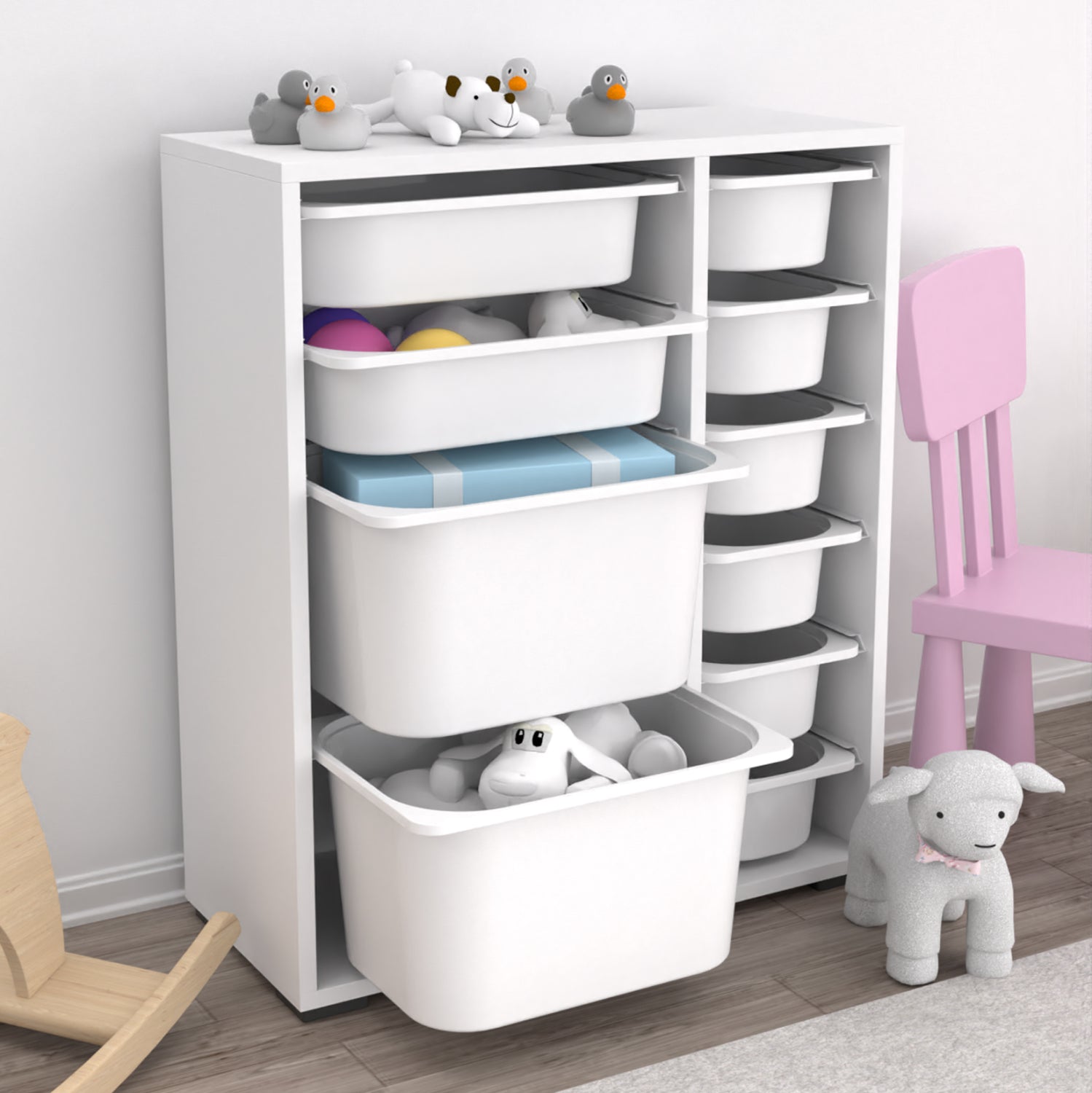 Етажерка SANI  бял цвят 69,5x30x83