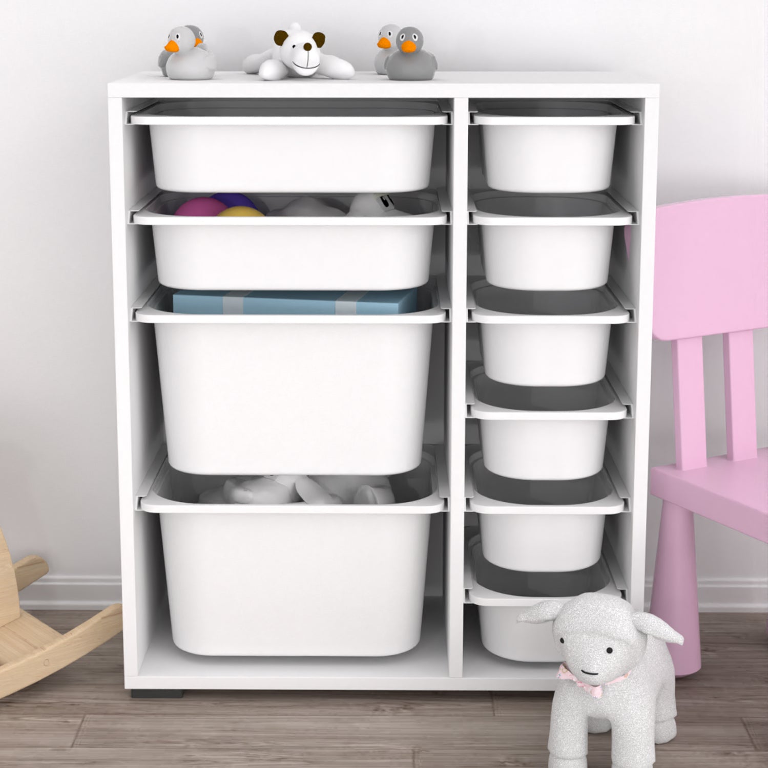 Етажерка SANI  бял цвят 69,5x30x83