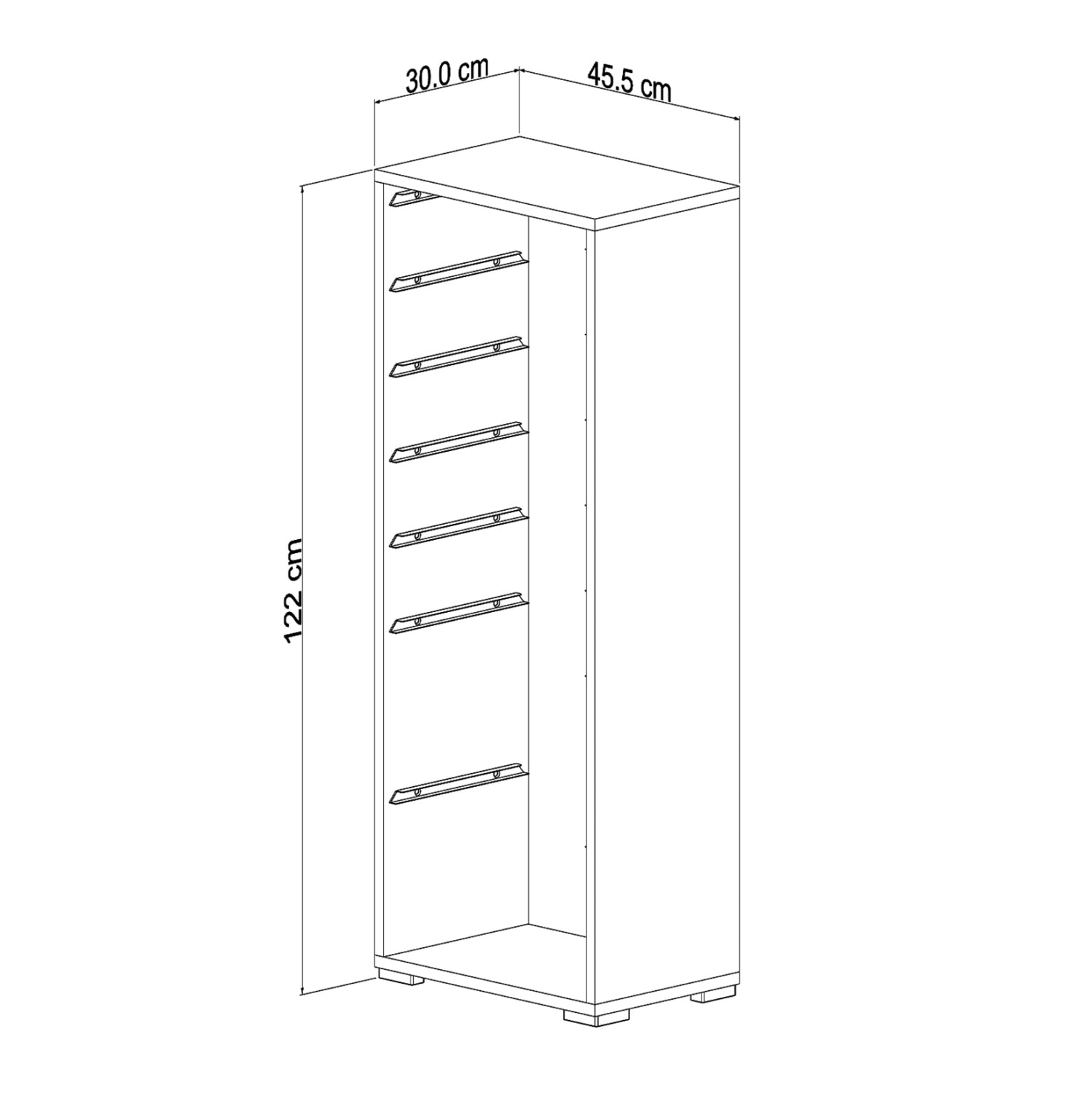 Етажерка SANI бял цвят 45,5x30x122