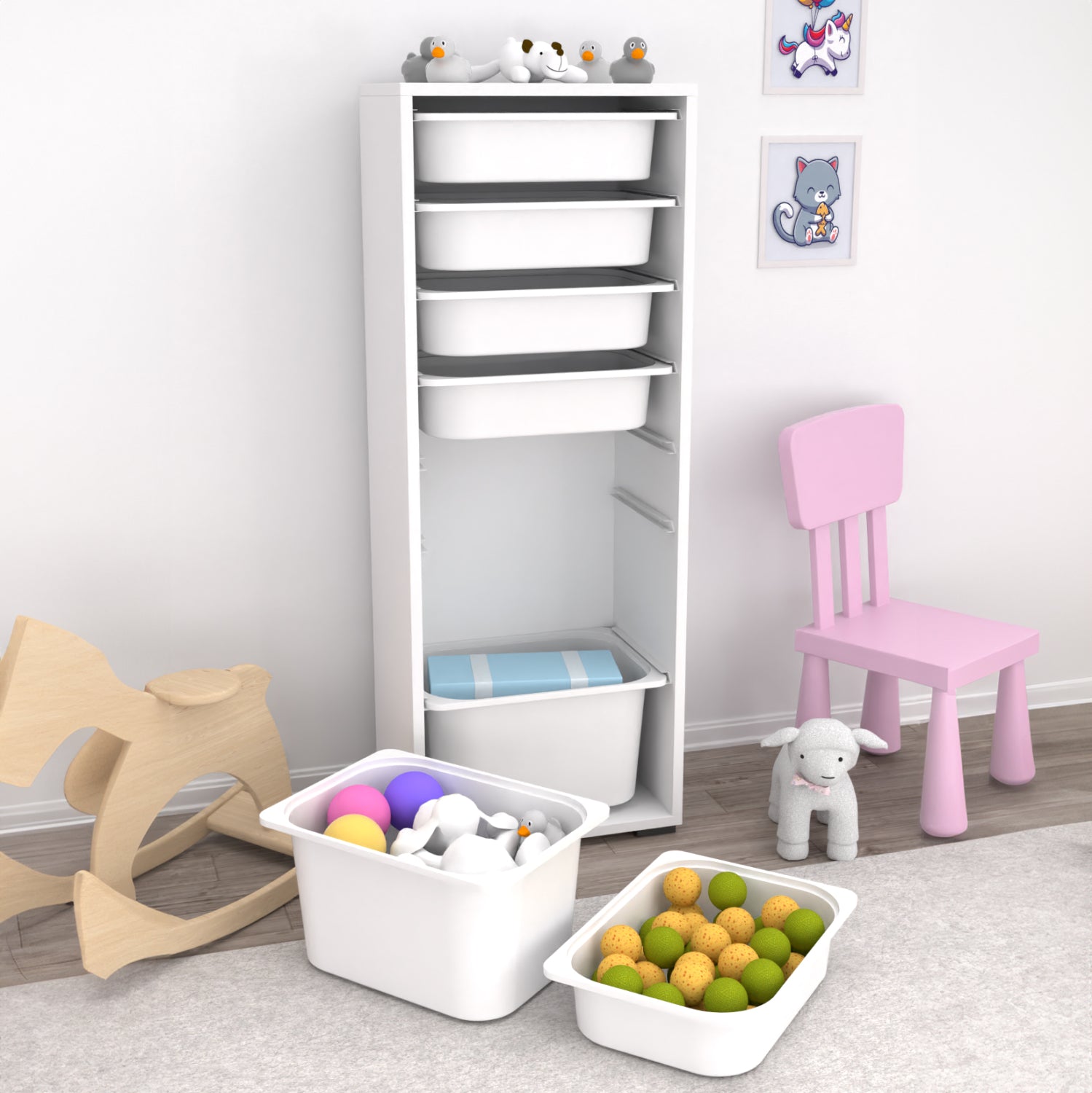 Етажерка SANI бял цвят 45,5x30x122