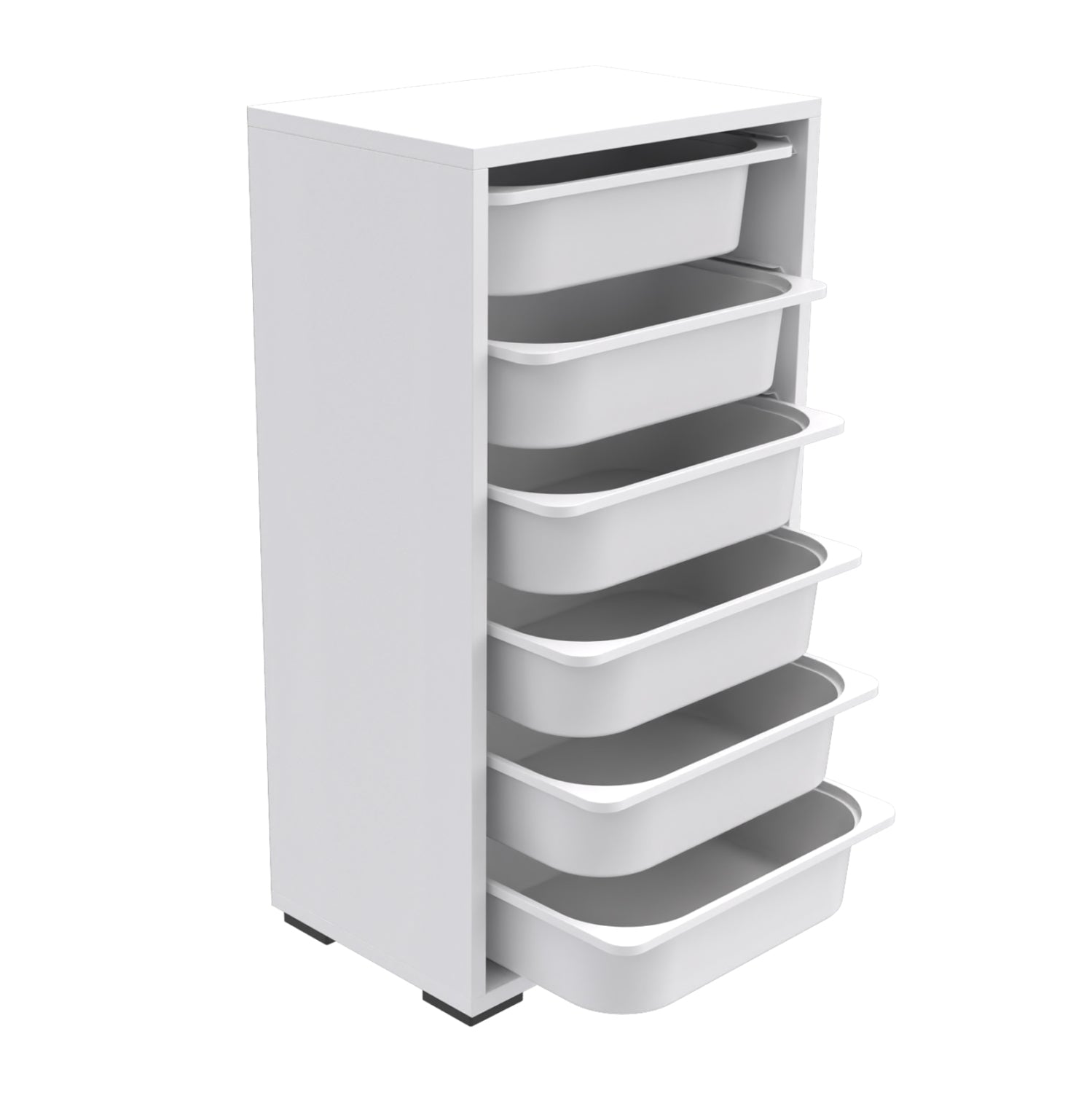 Скрин SANI с чекмеджета от меламин в бяло - 6 бели чекмеджета pe 45.5x30x83см