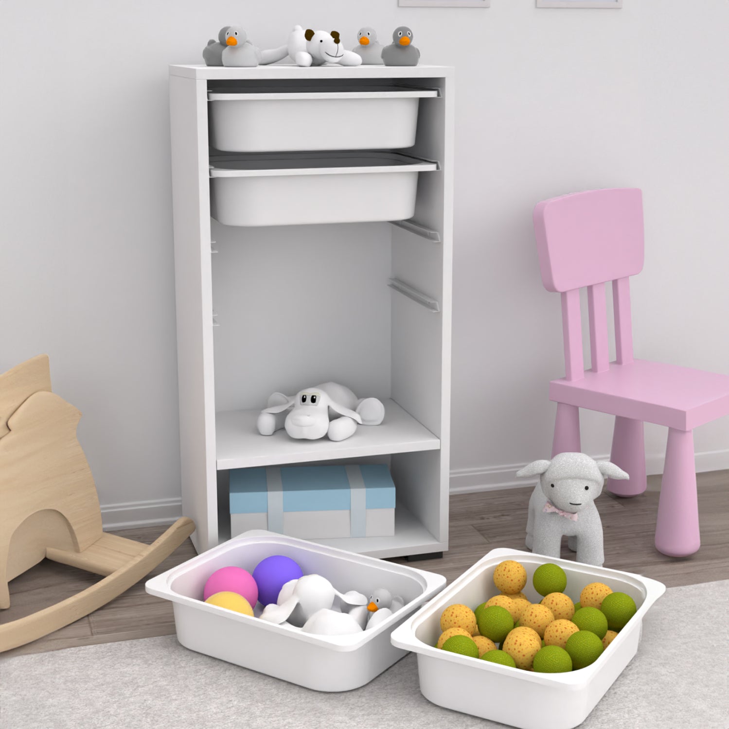 Етажерка Сани с 4 чекмеджета бял цвят 45x30x90cm