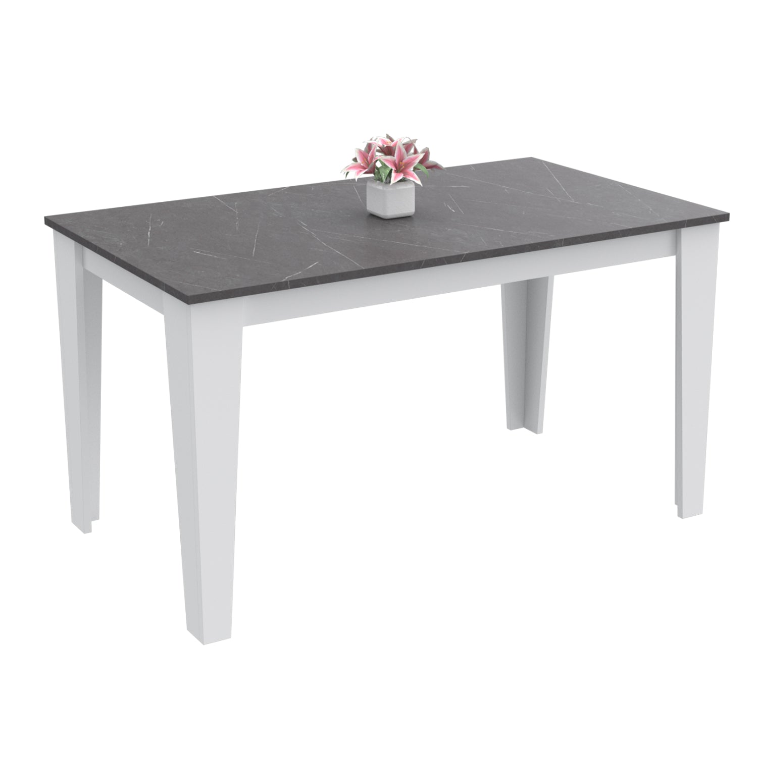 Маса Борис130x75x75см черен-бял цвят