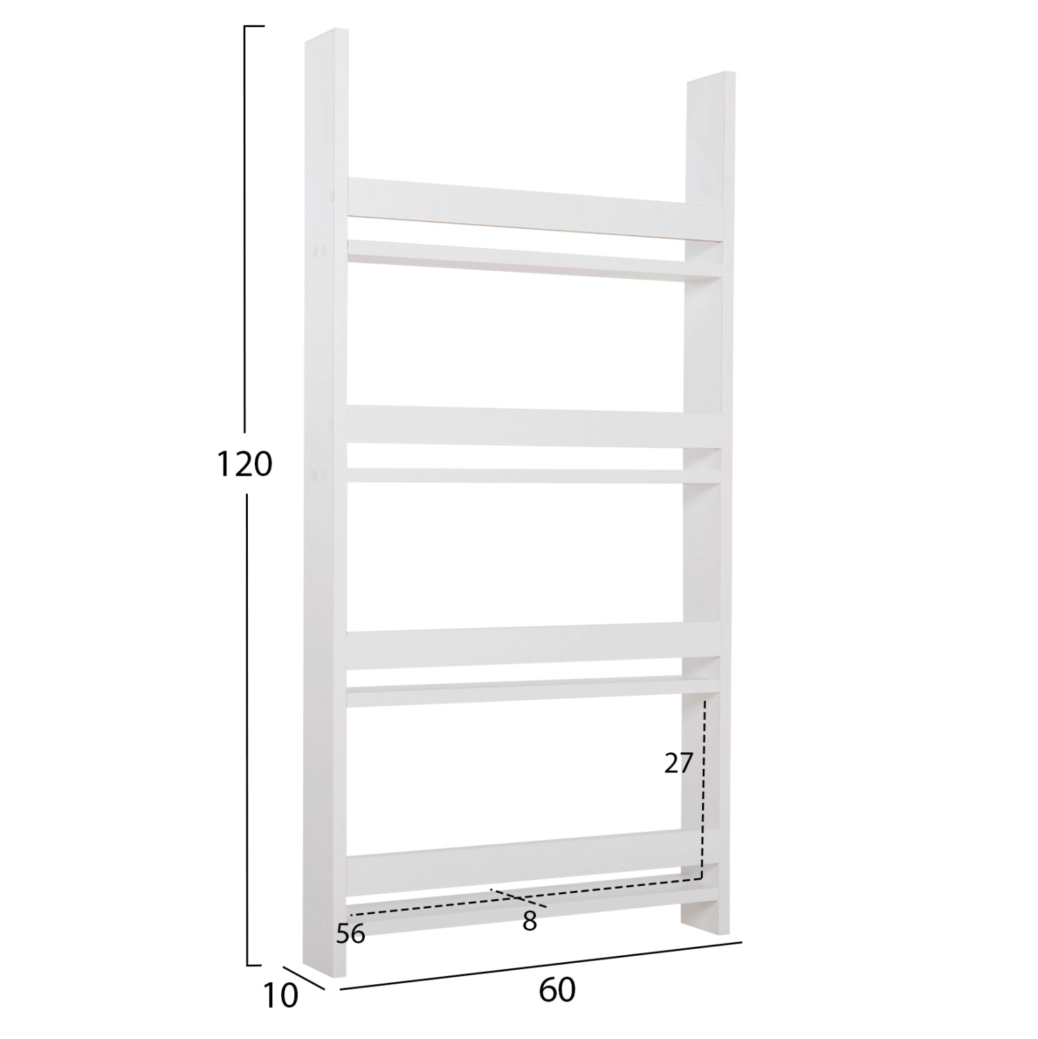 Стенни рафтове sani melamine в бяло 60x10x120всм. (4 рафта)