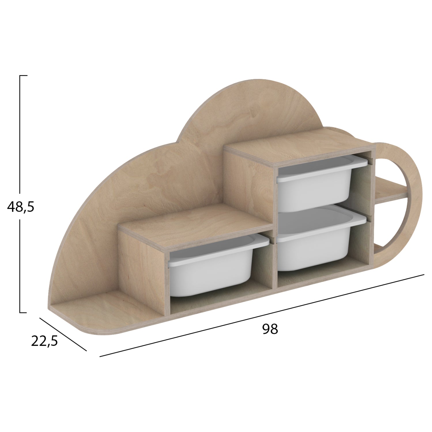 Стенен рафт Сани цвят натурал 98x22,5x48,5