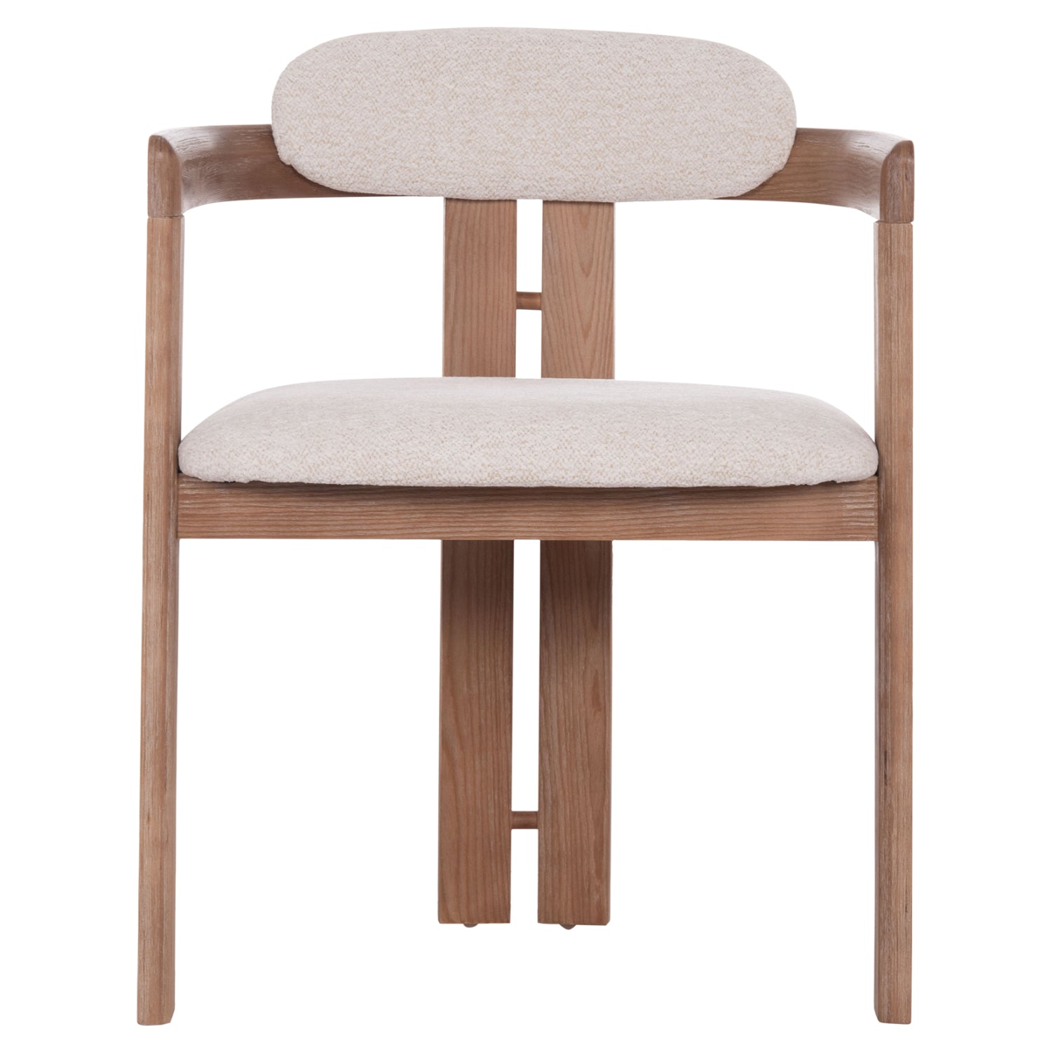 Трапезно кресло Kall бежова дамаска--матиран шперплат 56x45x73см.