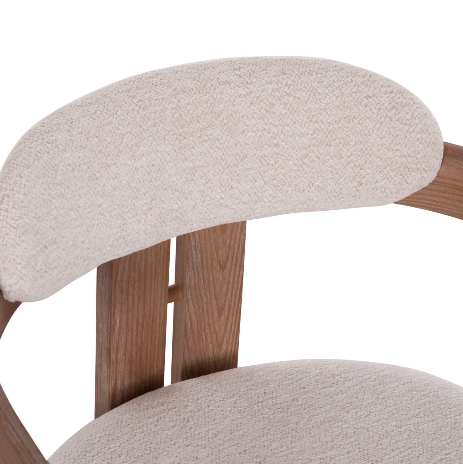 Трапезно кресло Kall бежова дамаска--матиран шперплат 56x45x73см.