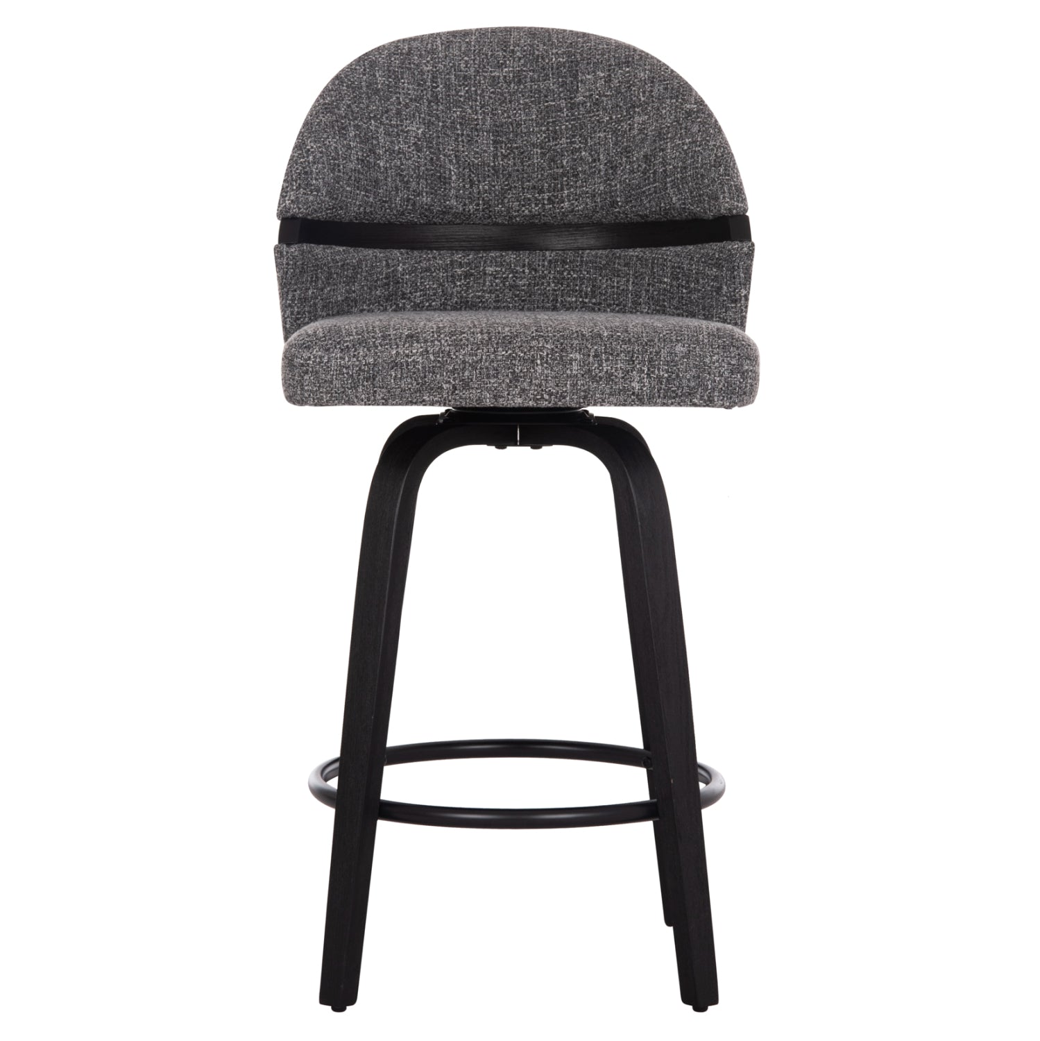 Бар стол Dekker  черни крака/сива дамаска 48x54x96см