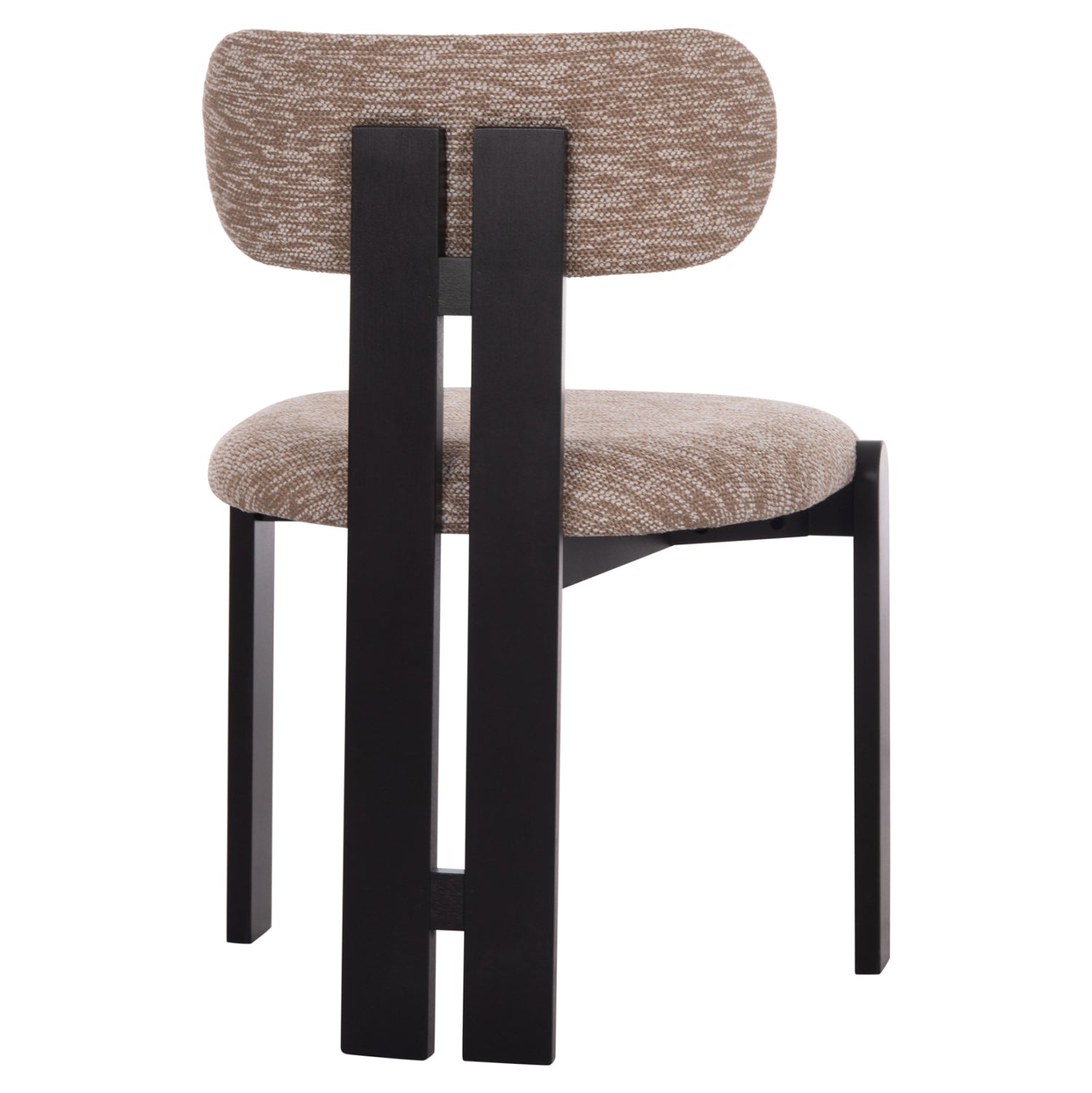 Трапезен стол Кarvo кафява дамаска/дървени крака в черно 57x50x78.5см.