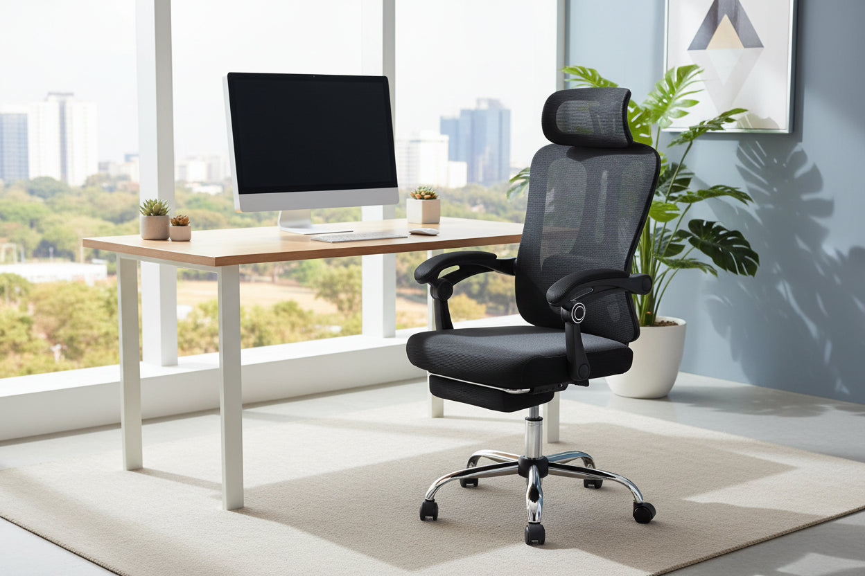 Офис стол BARNET черен цвят  61x62x123см