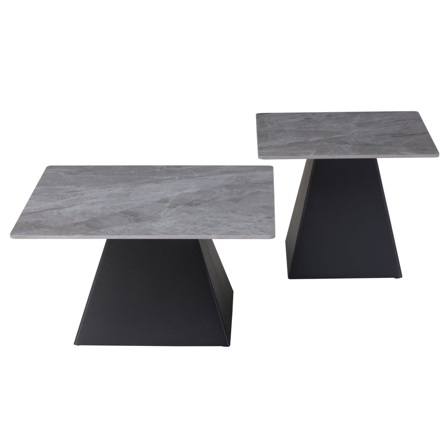 Комплект холни маси 2 бр QUBER черен-сив цвят