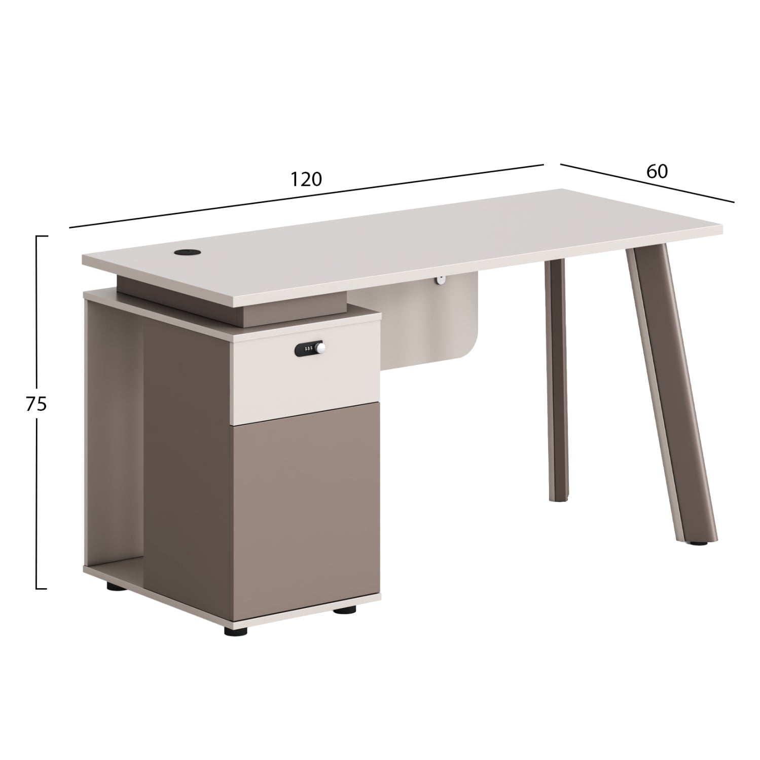 Бюро с ляв шкаф Newline меламин крем-светло кафяв 120x60x75см