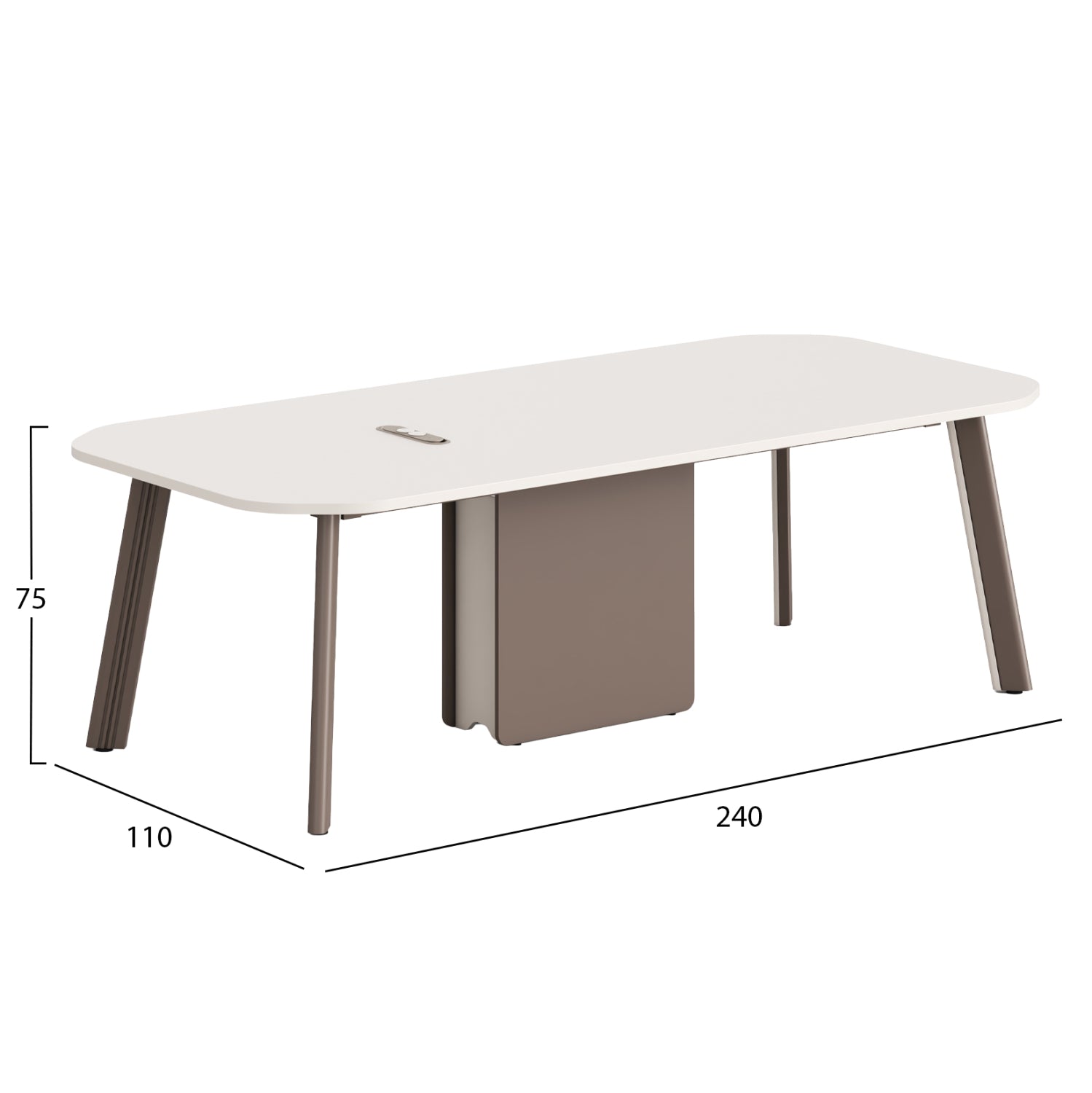 Конферентна маса    NEWLINE  с меламин, кремави алуминиеви крака, 240x110x75 височинни см