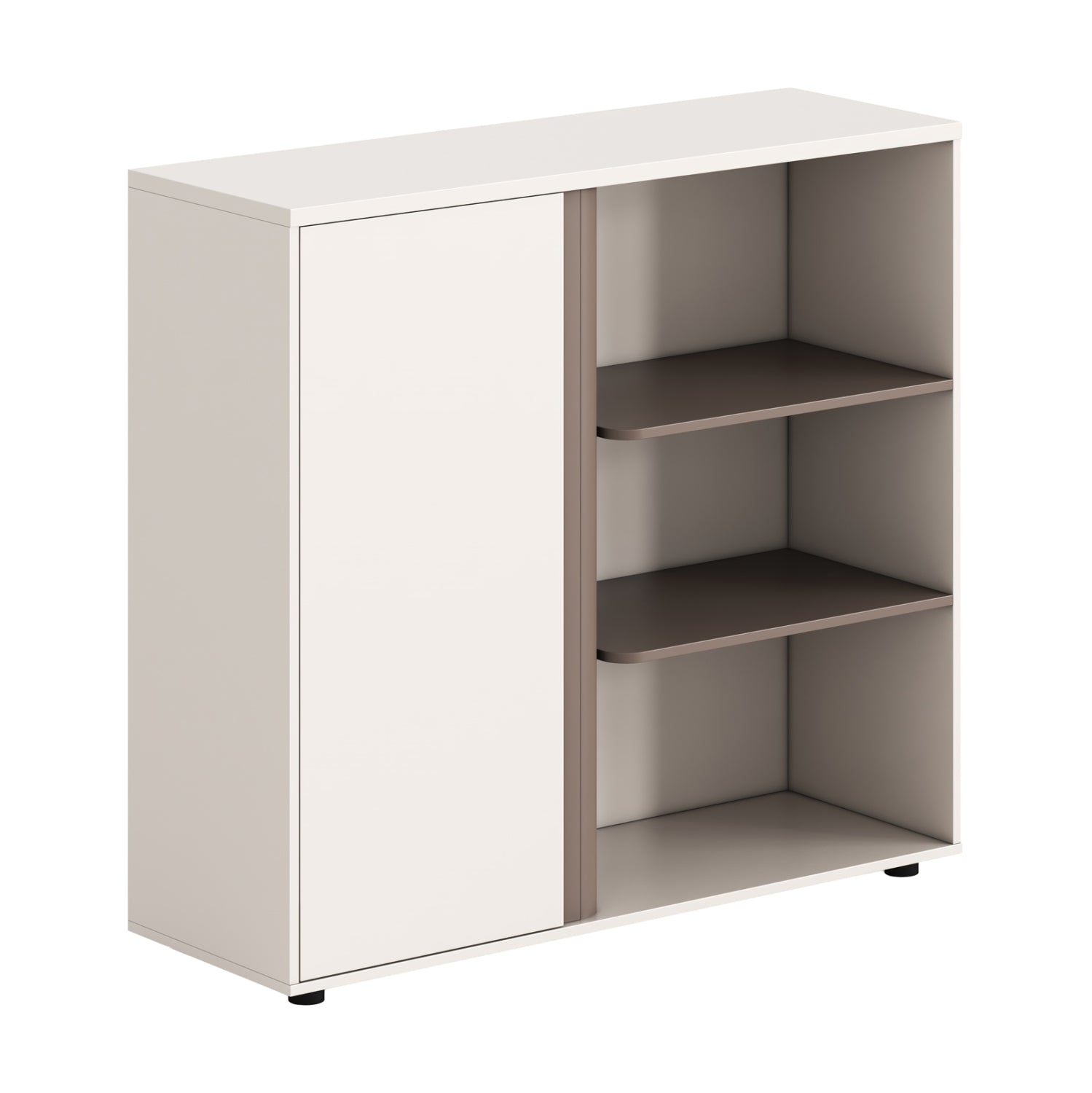 Шкаф/библиотека Newline меламин бял и светло кафяв 120x40x110см.