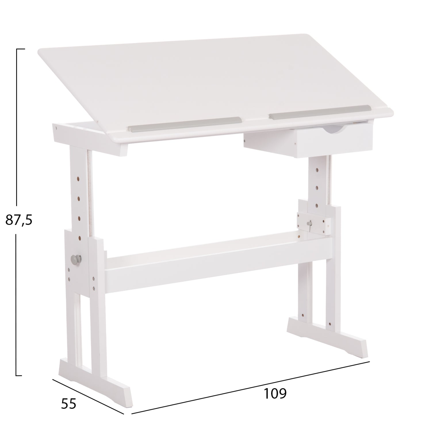Детско бюро за рисуване  ASCENT  mdf в бяло 109x55x87.5всм.