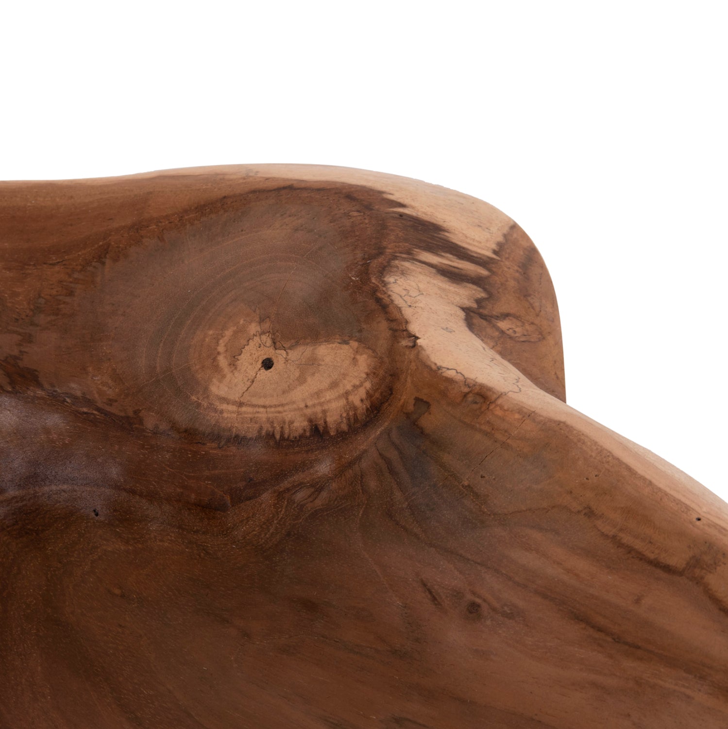 Декоративна настолна купа noki от тиково дърво -- натурална 60x46x15см