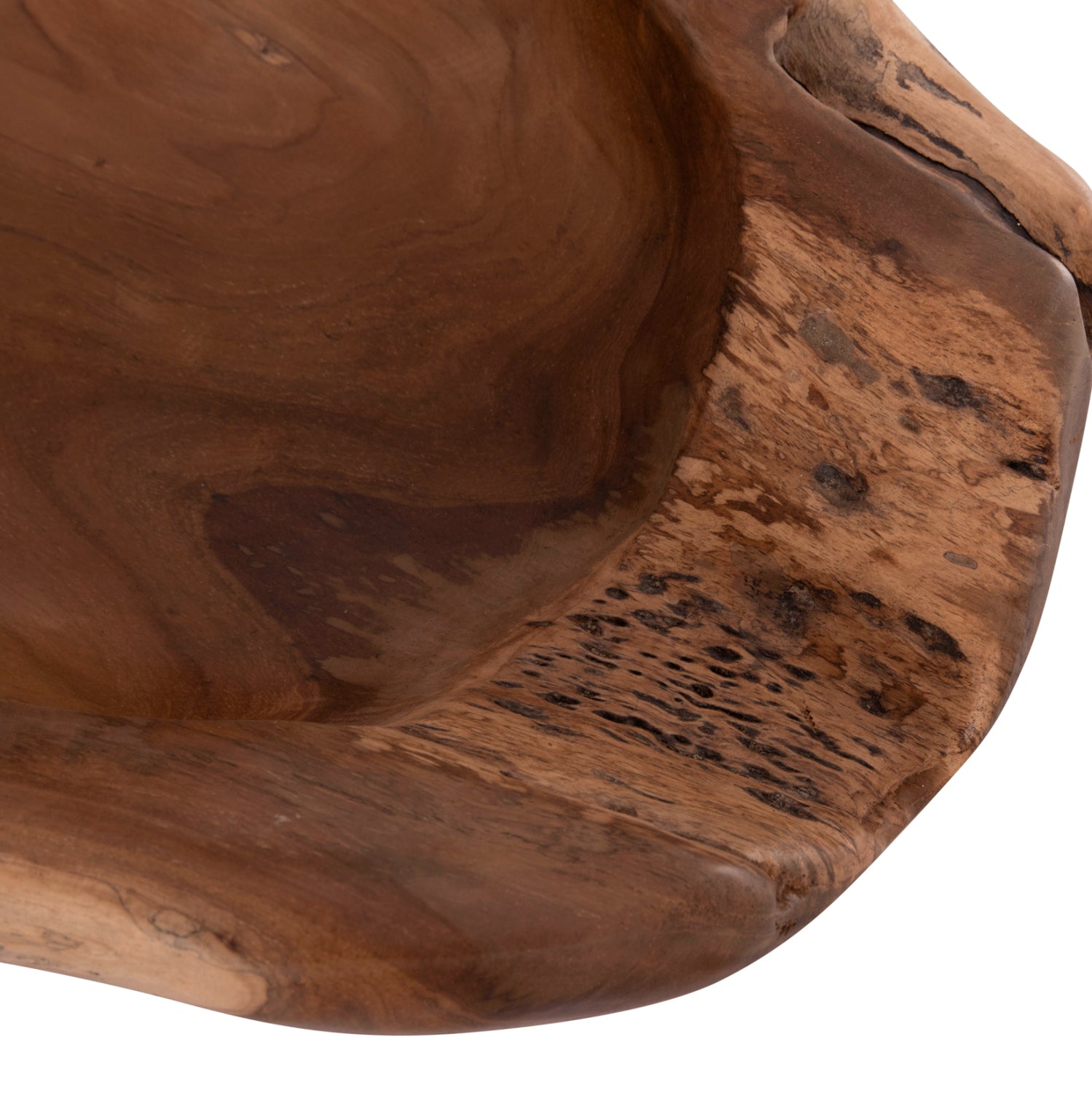 Декоративна настолна купа noki от тиково дърво -- натурална 60x46x15см