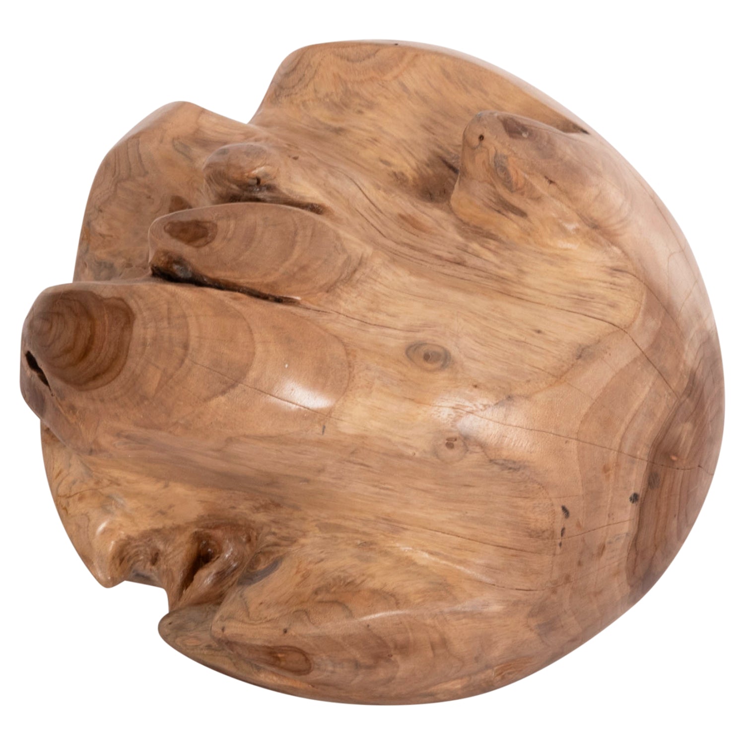 Декоративна подова неправилна топка Clemor- тиково дърво – естествена φ30см