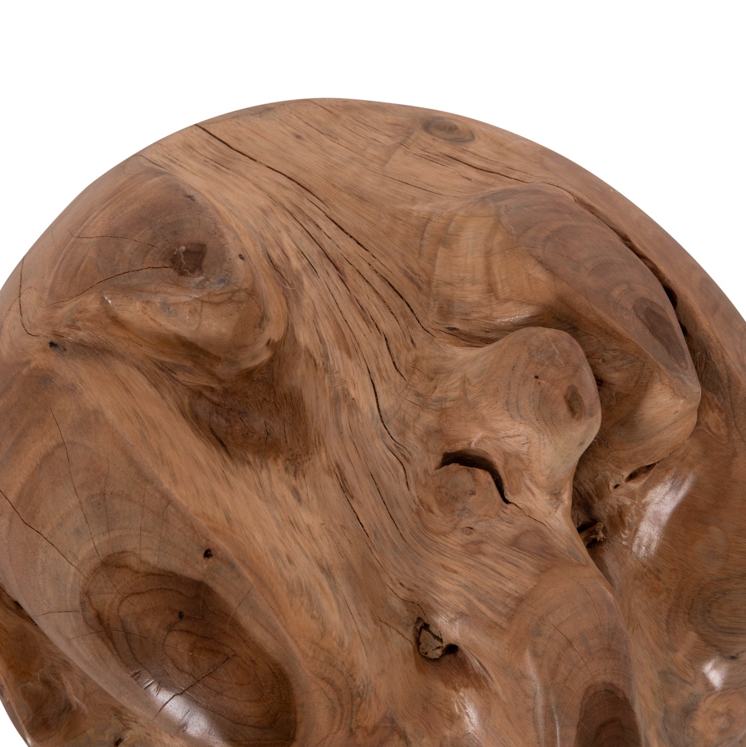 Декоративна подова неправилна топка Clemor- тиково дърво – естествена φ30см