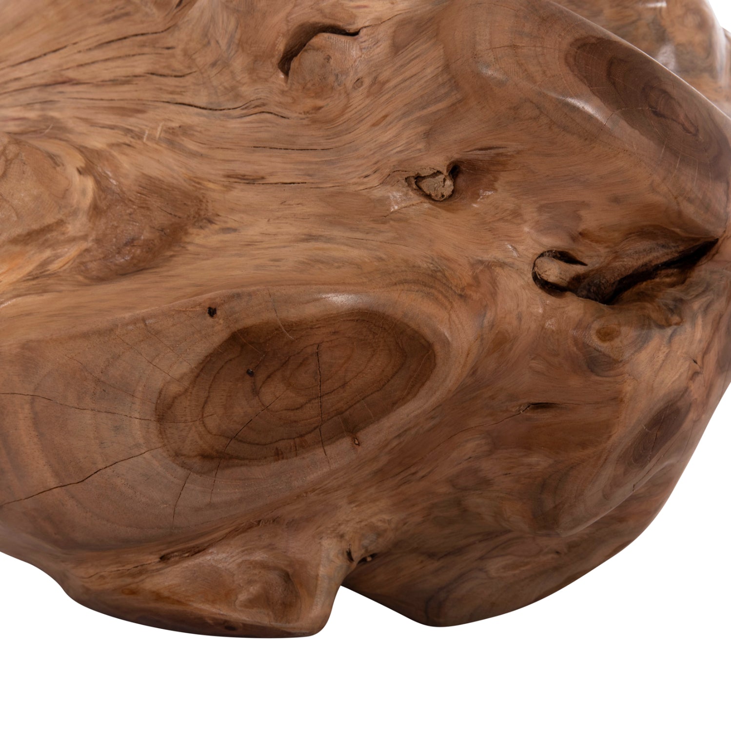 Декоративна подова неправилна топка Clemor- тиково дърво – естествена φ30см