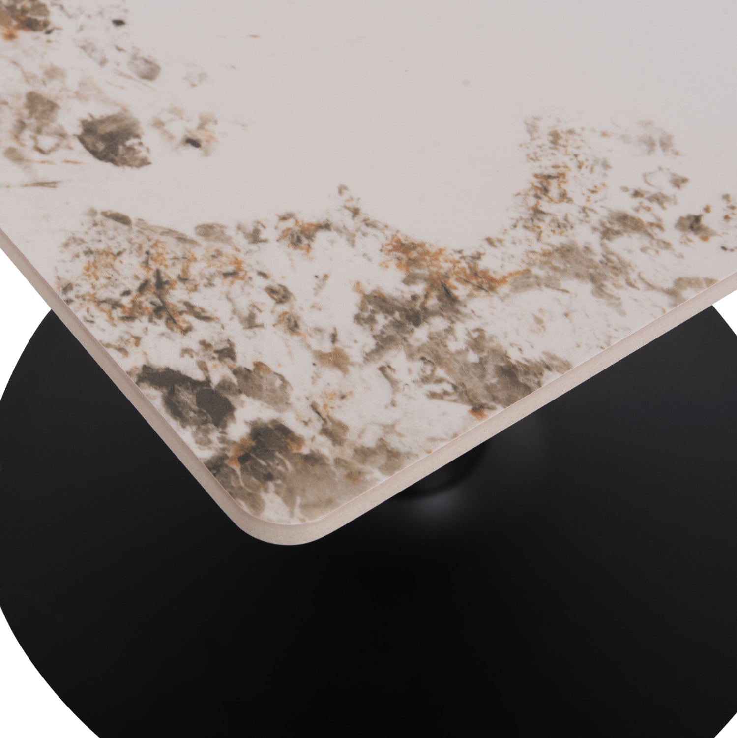 Трапезарна маса tetran черна основа -- синтерован камък pandora 80x80x74см