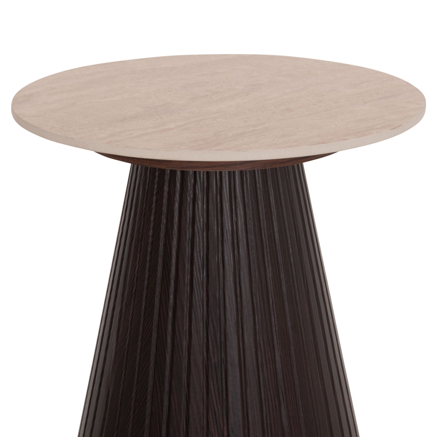 Странична маса CATER керамичен плот вид на травертин-основа мдф φ53x59h