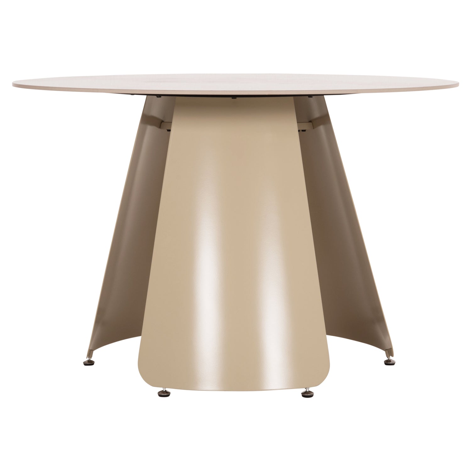 Трапезна маса SEDAR керамичен плот -кремави метални крака φ120x76h