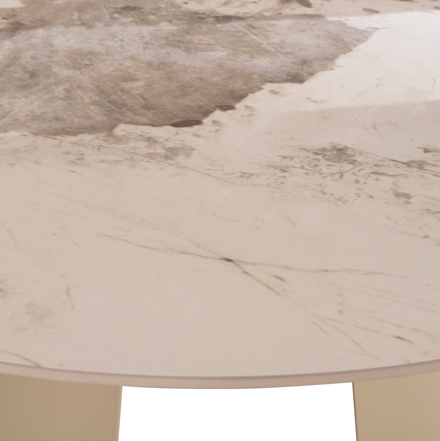 Трапезна маса SEDAR керамичен плот -кремави метални крака φ120x76h