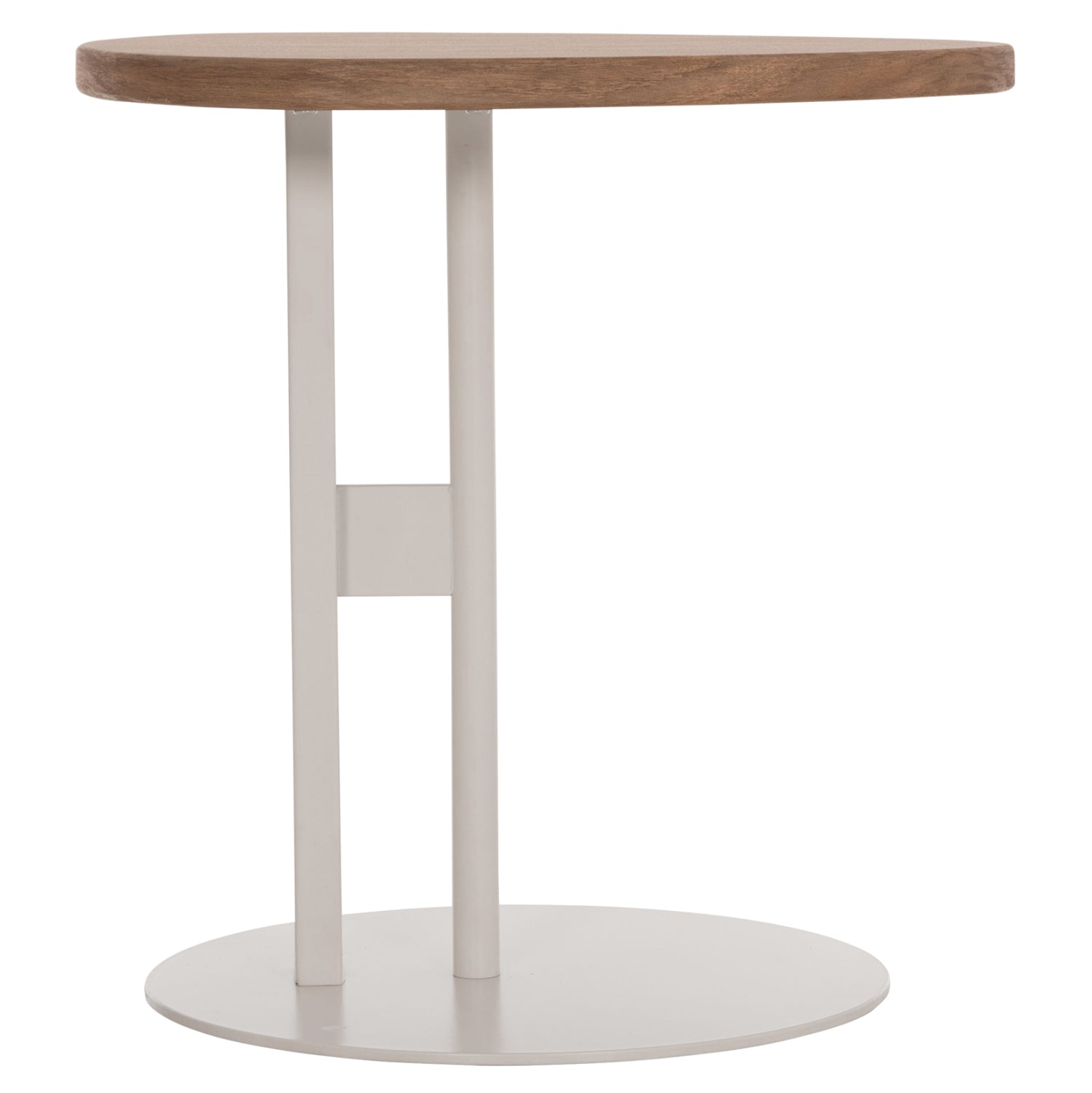 Помощна маса ALPER мдф овална  сонама-метална бяла φ50х50см.