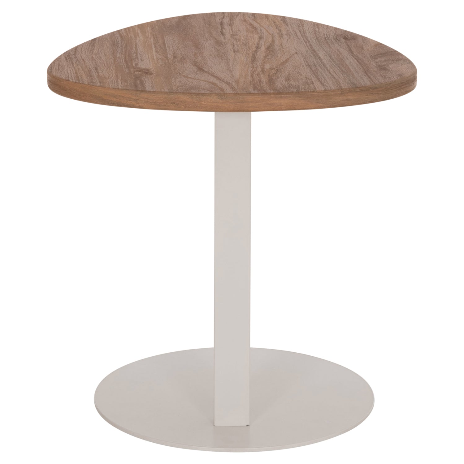 Помощна маса ALPER мдф овална  сонама-метална бяла φ50х50см.