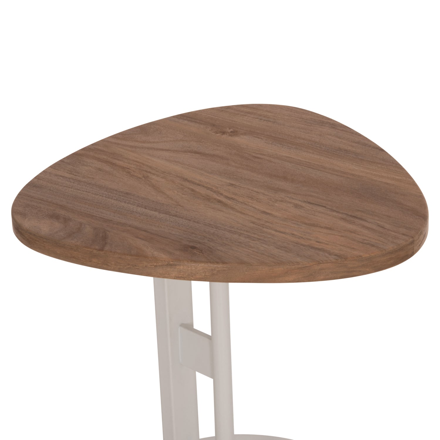 Помощна маса ALPER мдф овална  сонама-метална бяла φ50х50см.