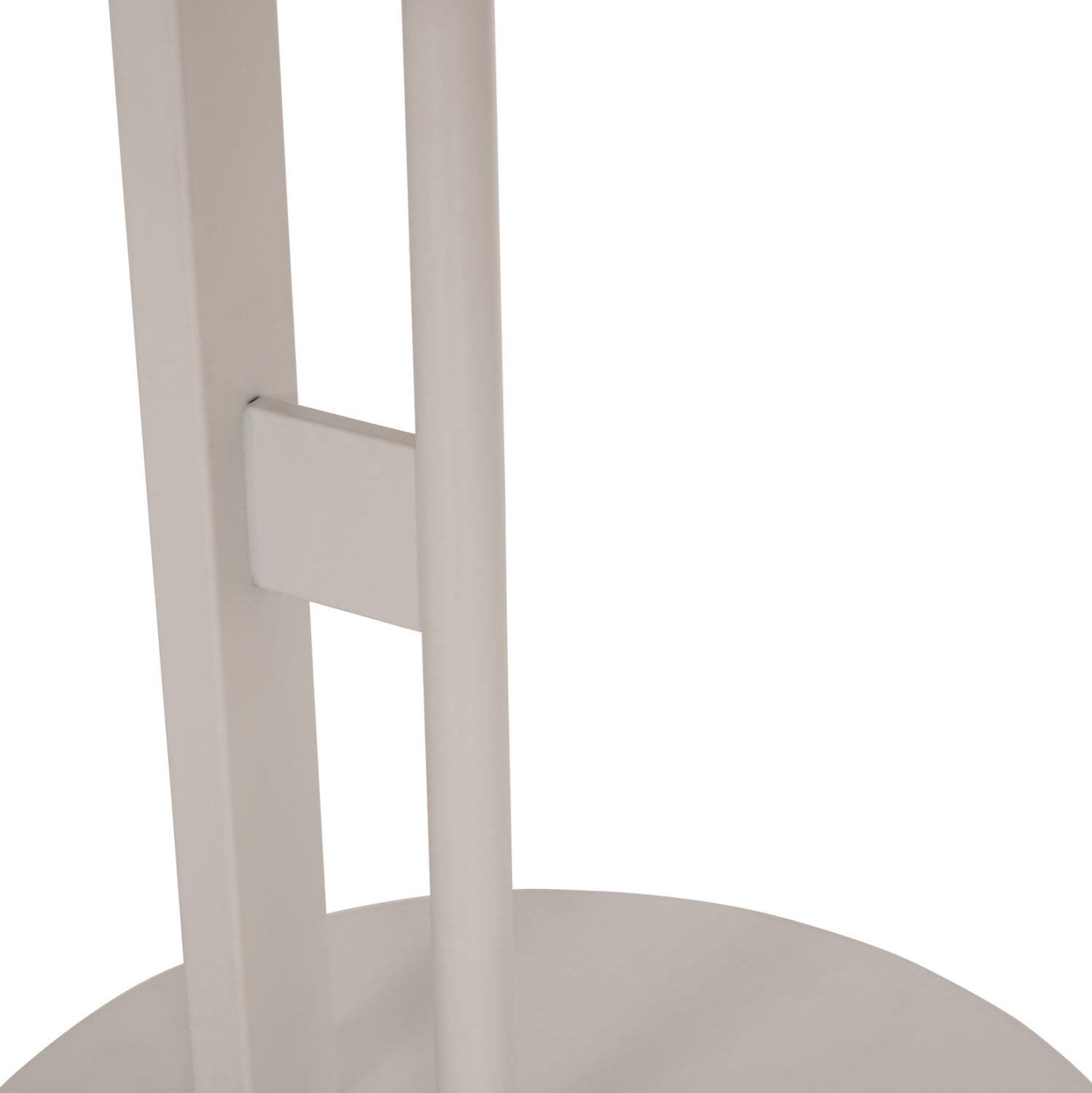 Помощна маса ALPER мдф овална  сонама-метална бяла φ50х50см.