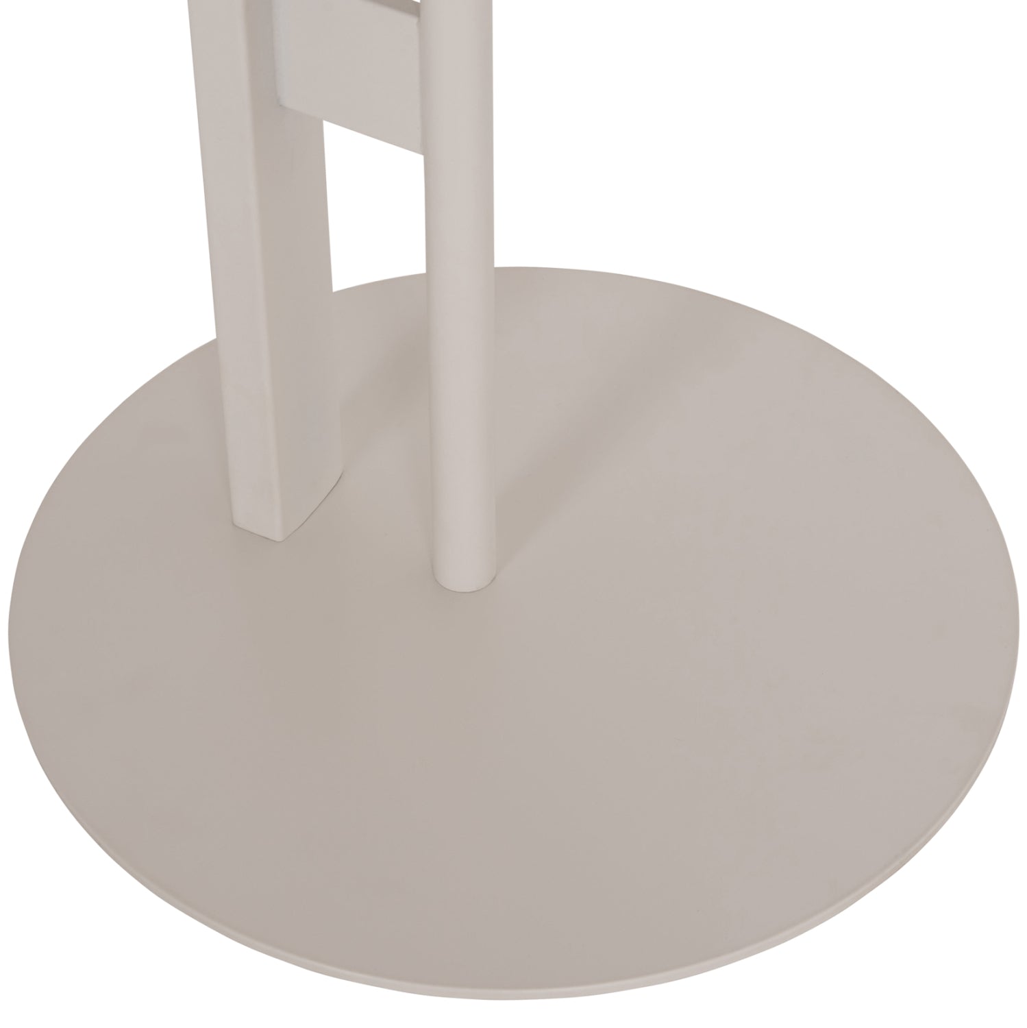 Помощна маса ALPER мдф овална  сонама-метална бяла φ50х50см.