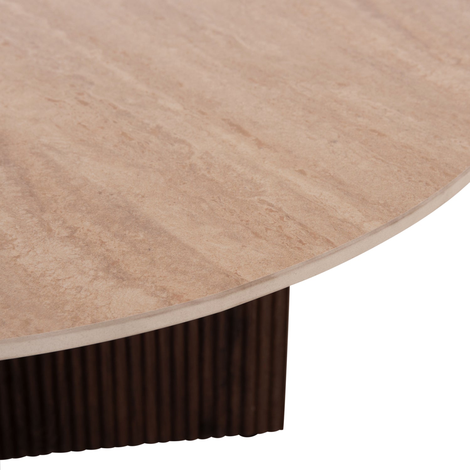 Холна маса SKY керамичен плот вид на травертин-основа мдф ф80x40hсм.