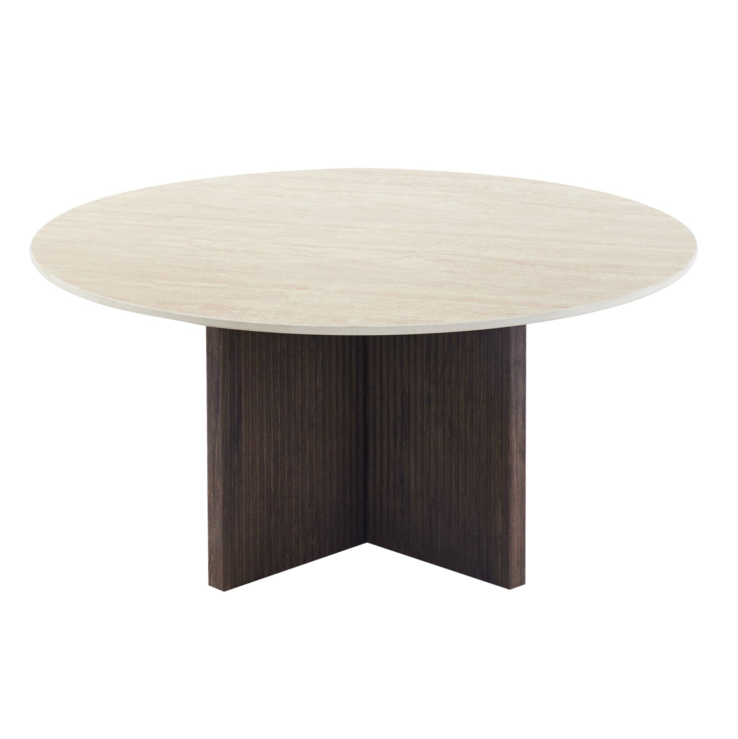 Холна маса SKY керамичен плот вид на травертин-основа мдф ф80x40hсм.