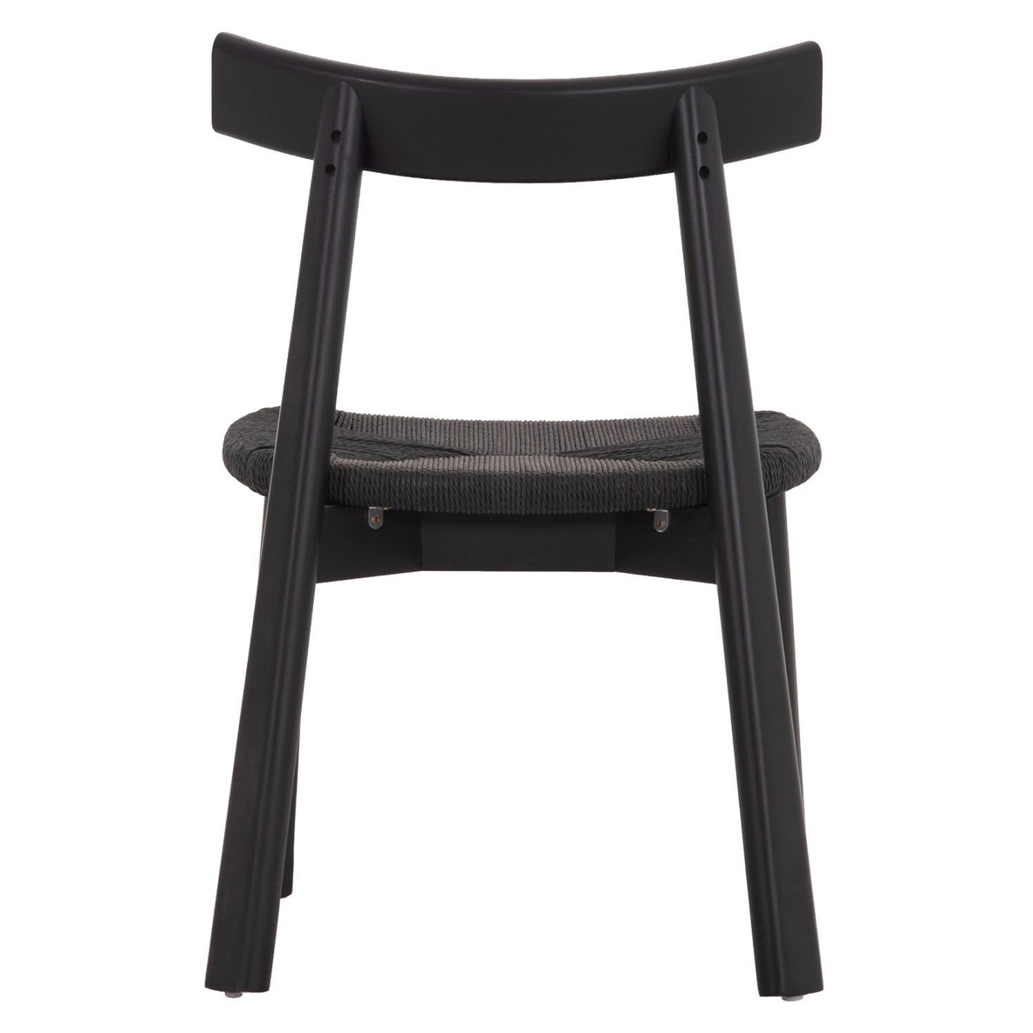 Трапезен стол osorio от каучуково дърво и въже в черно 51x55x74всм.