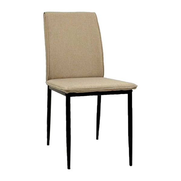 Трапезен стол  PERKY бежов с метални крака в черно 42x58x89.5hсм.