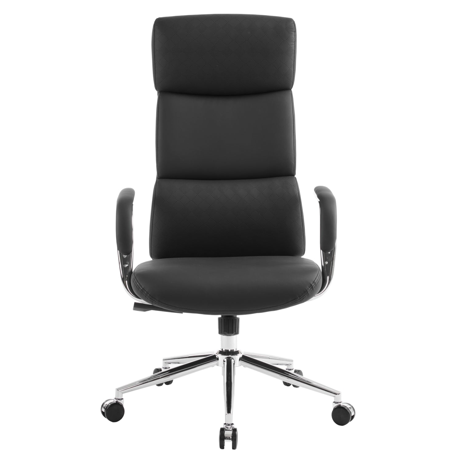 Офис стол Meite черна изкуствена кожа -- хромирана основа 66x71x127всм.