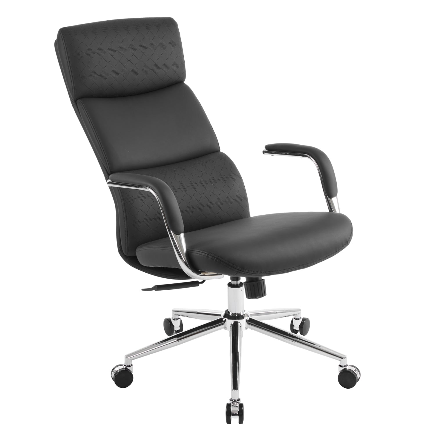 Офис стол Meite черна изкуствена кожа -- хромирана основа 66x71x127всм.