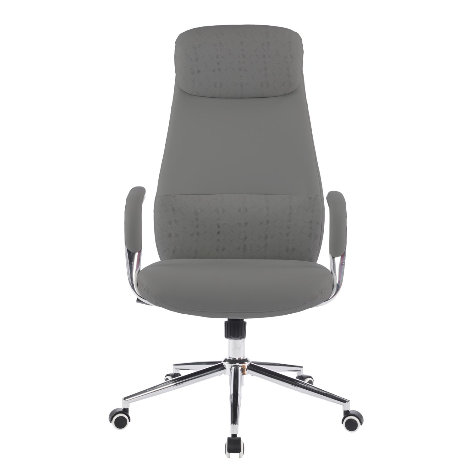 Офис стол Sonty сив изкуствена кожа -- хромирана основа 67x68x125всм.